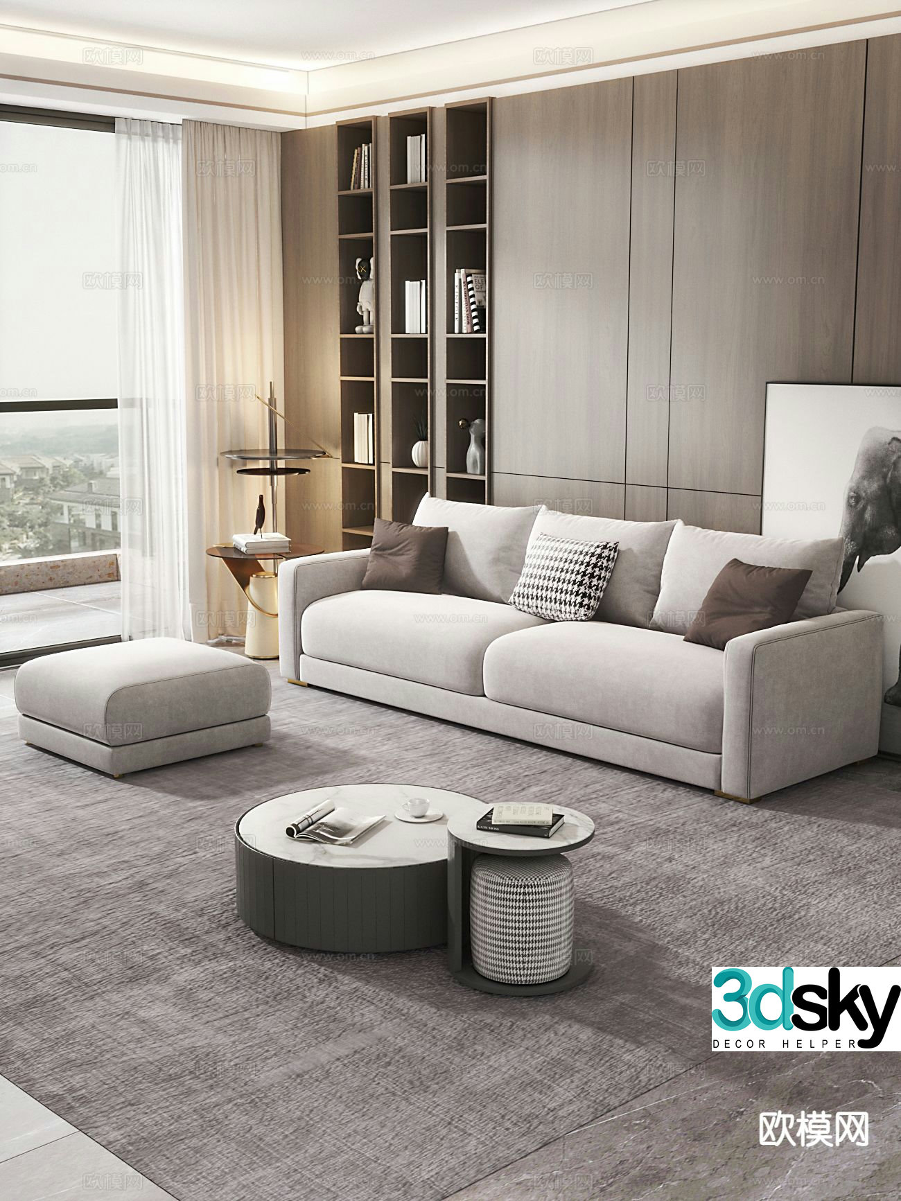 Modern sectional sofa 3d model
