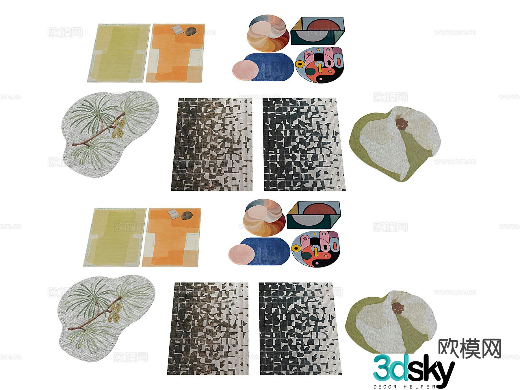 Special-shaped carpet Irregular carpet 3D model