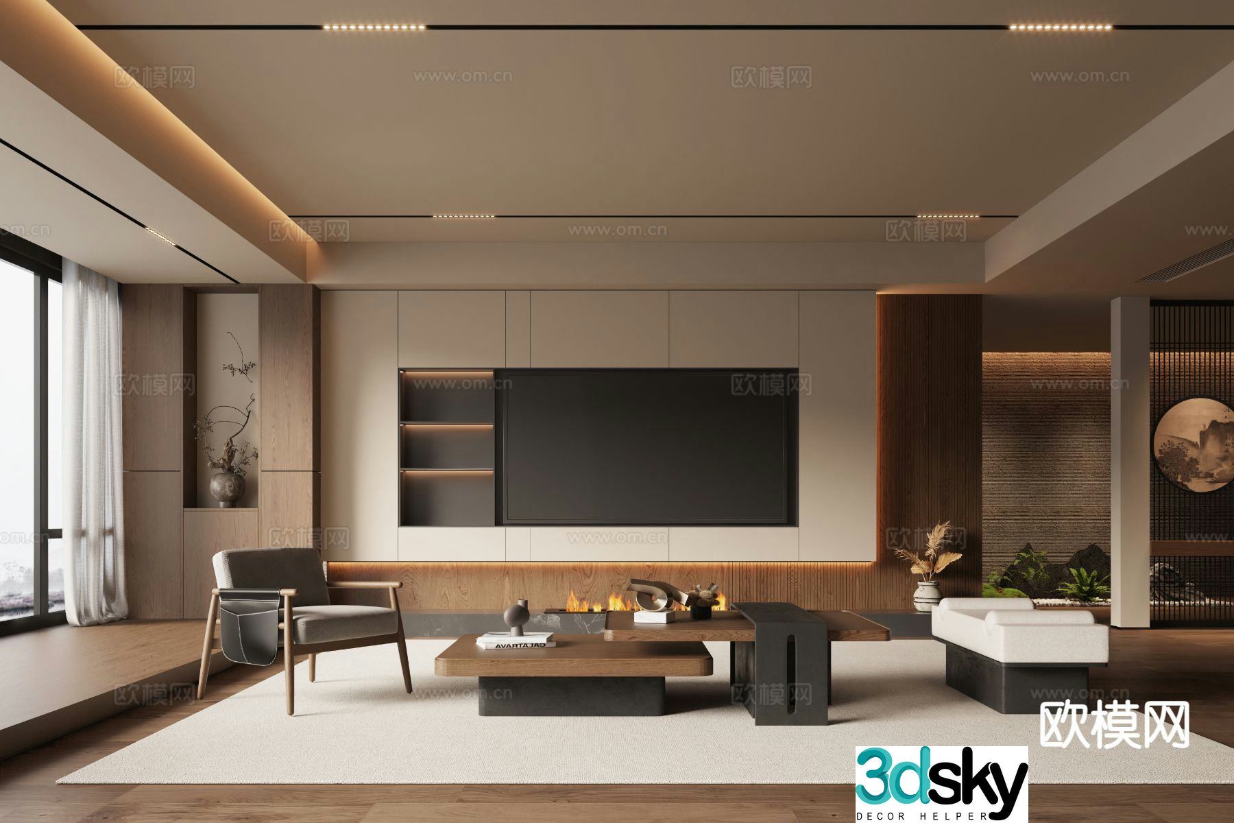 New Chinese Song style living room 3D model