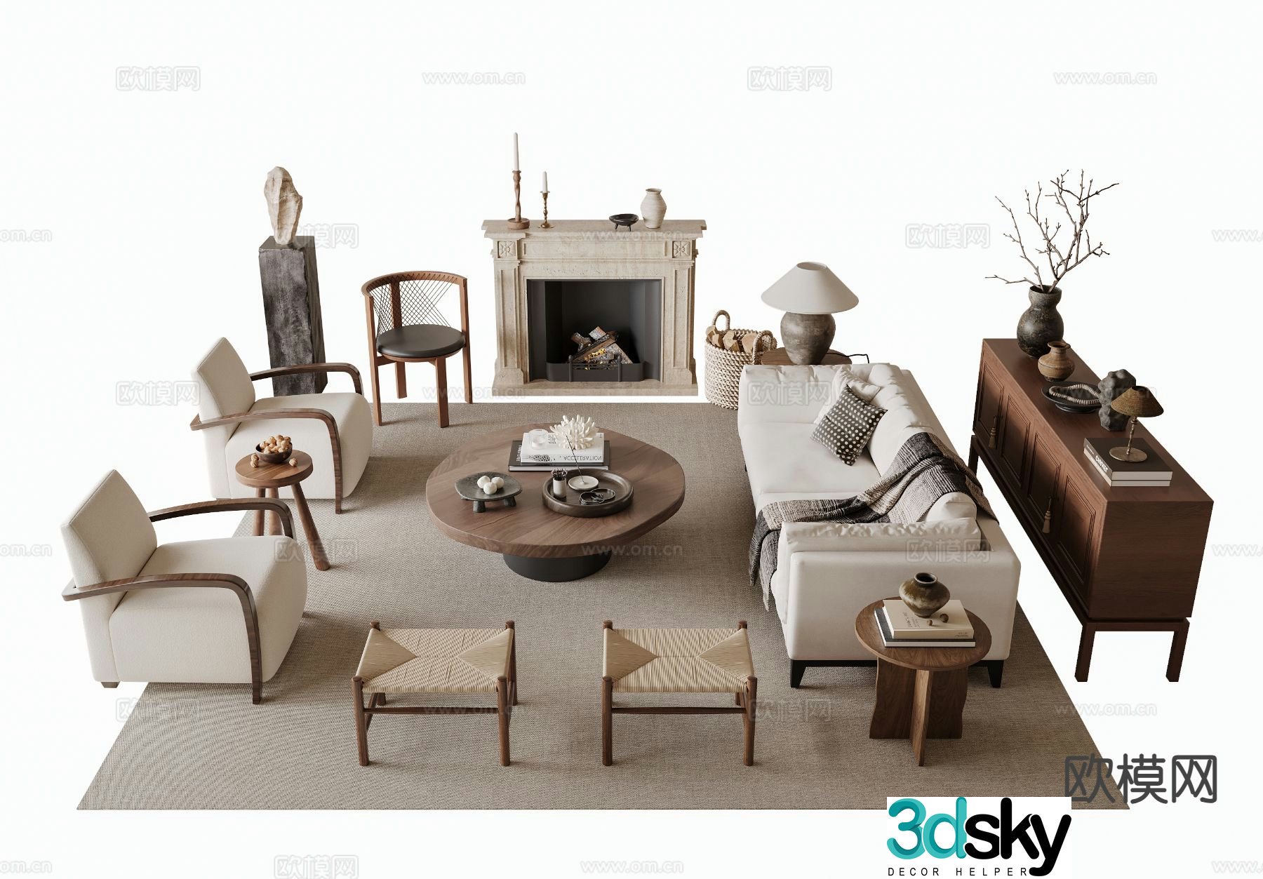 Medieval style sofa modular sofa 3d model