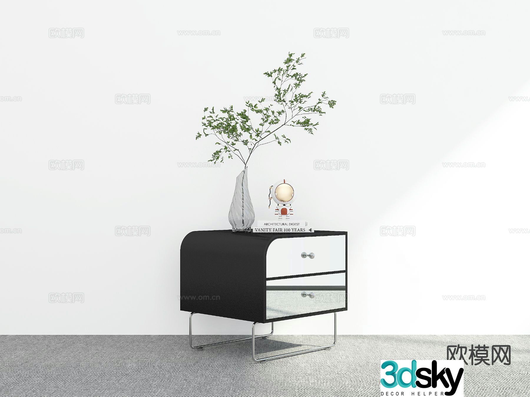 Modern bedside table 3d model