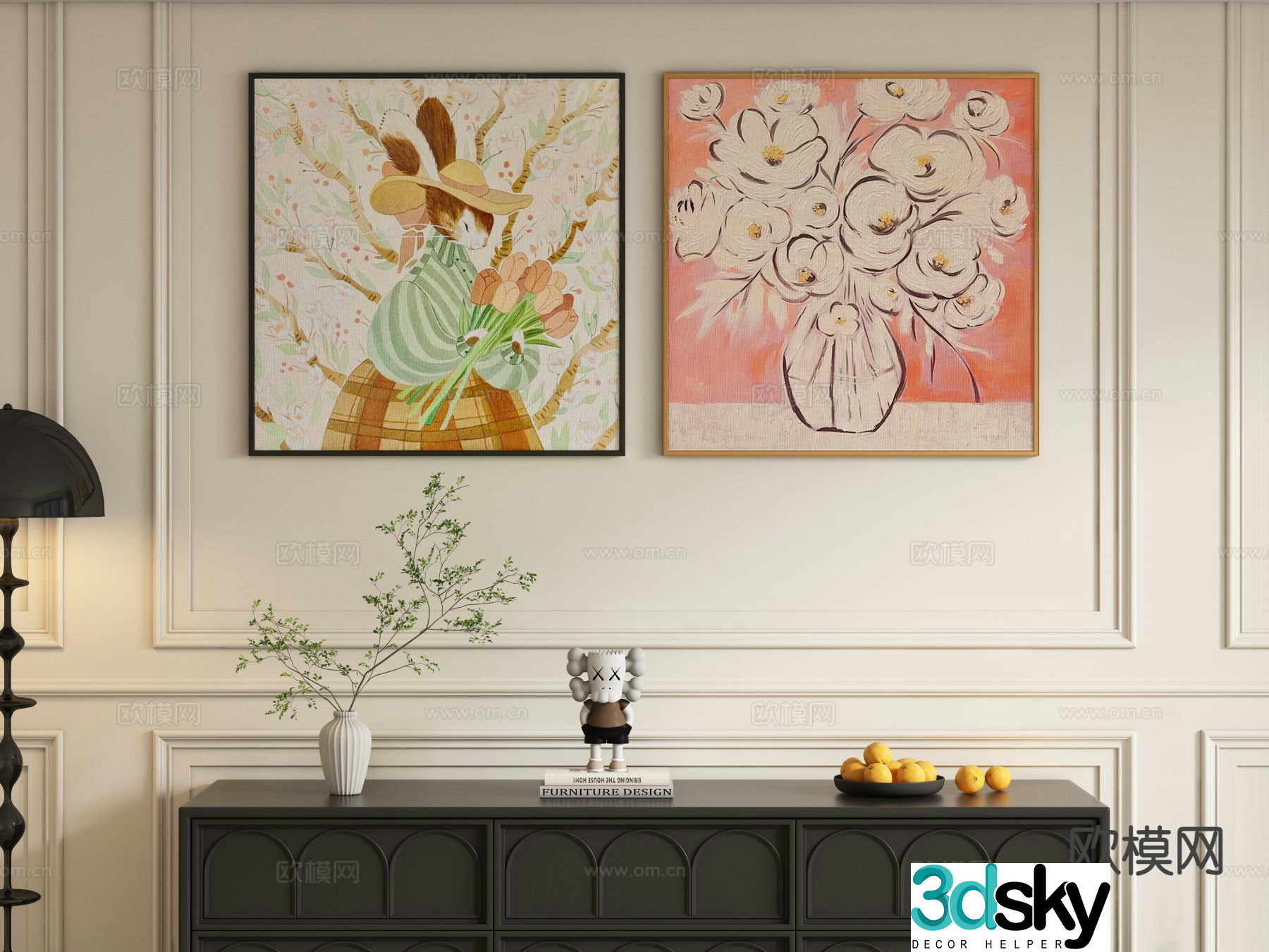 Decorative painting art painting hanging painting 3d model
