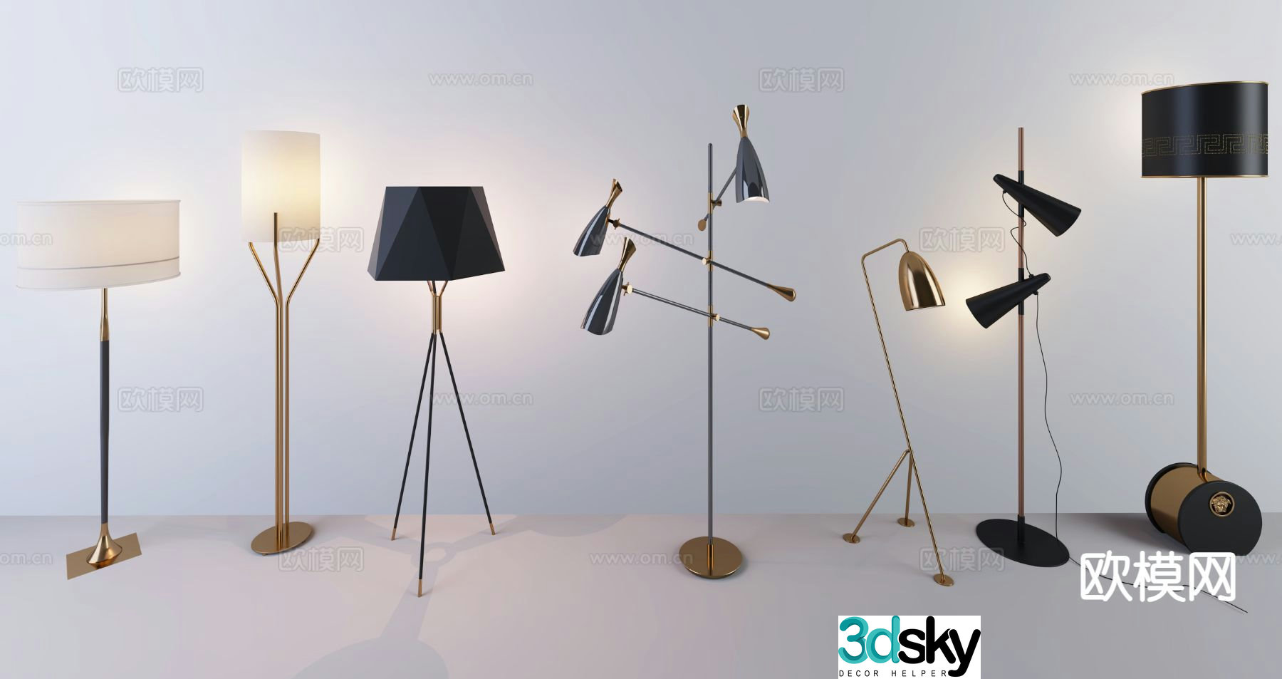 Nordic floor lamp 3d model