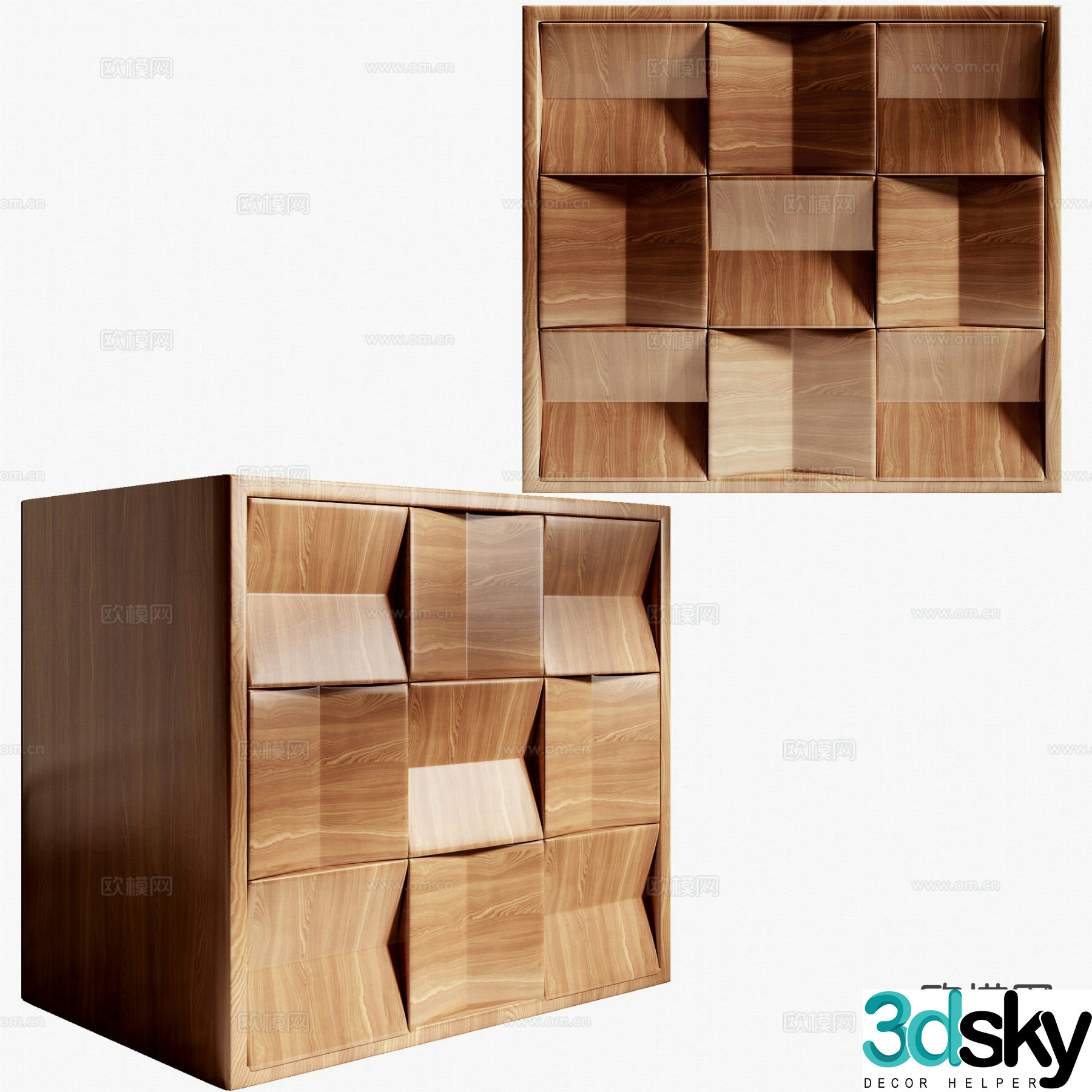 Modern bedside table 3d model