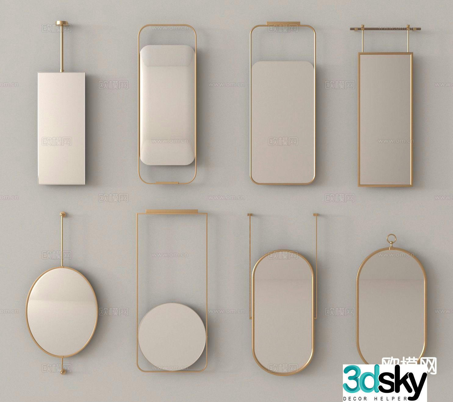 Modern mirror bathroom mirror cosmetic mirror bathroom mirror 3d model