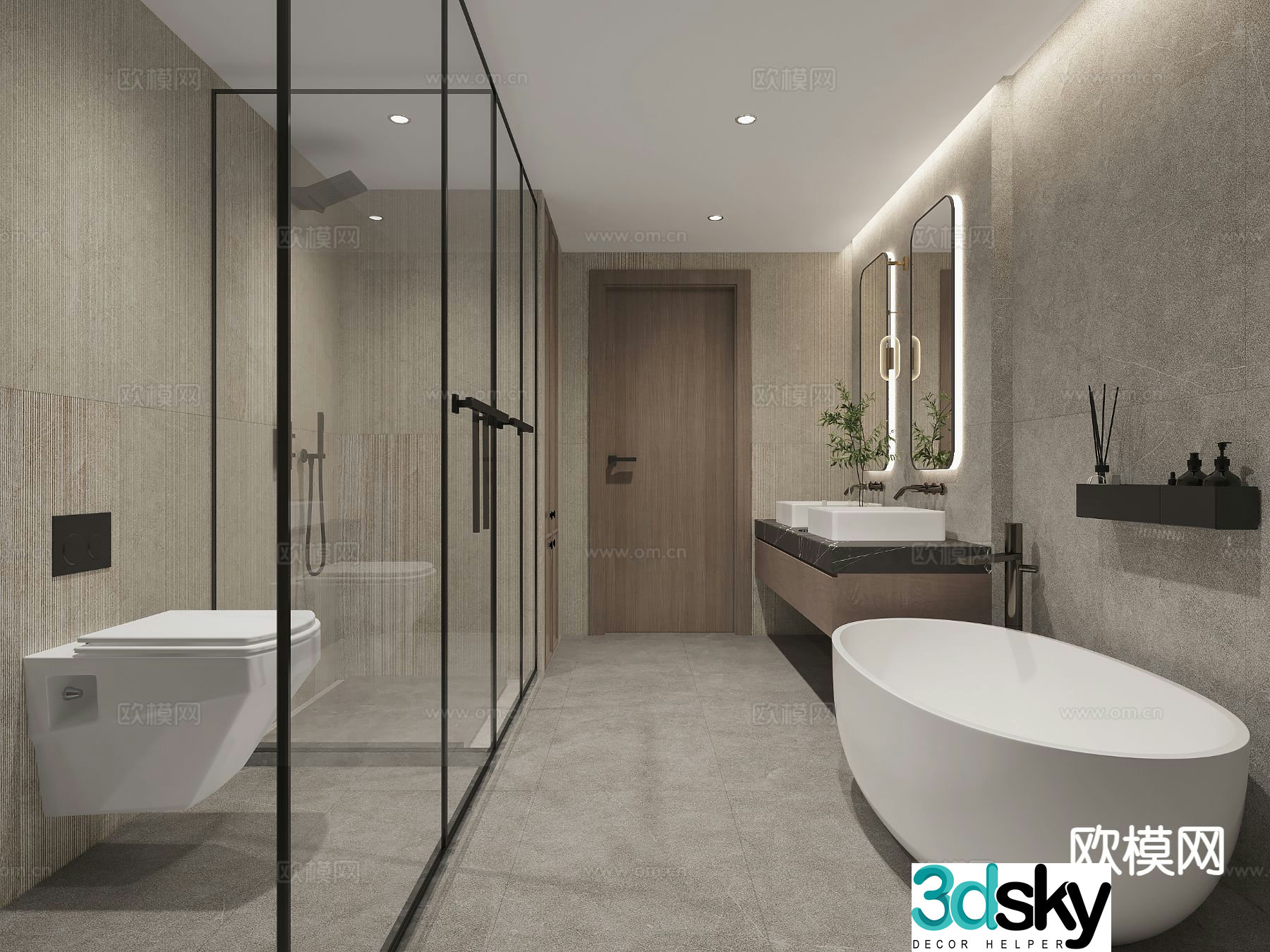 wabi-sabi bathroom bathroom 3d model