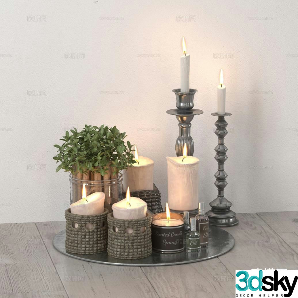 Modern decoration ornaments candlestick lamp 3d model
