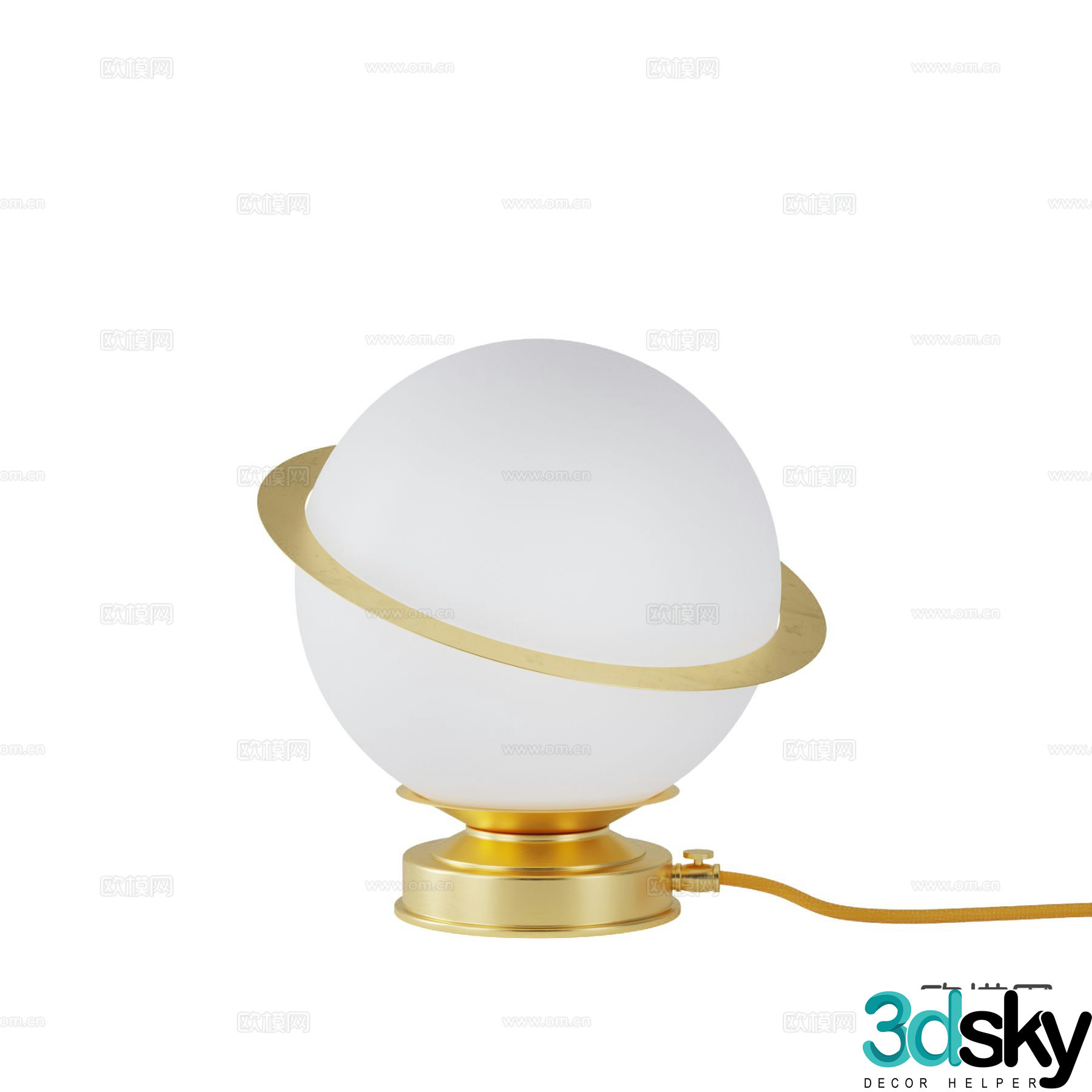 Neoclassical desk lamp 3d model