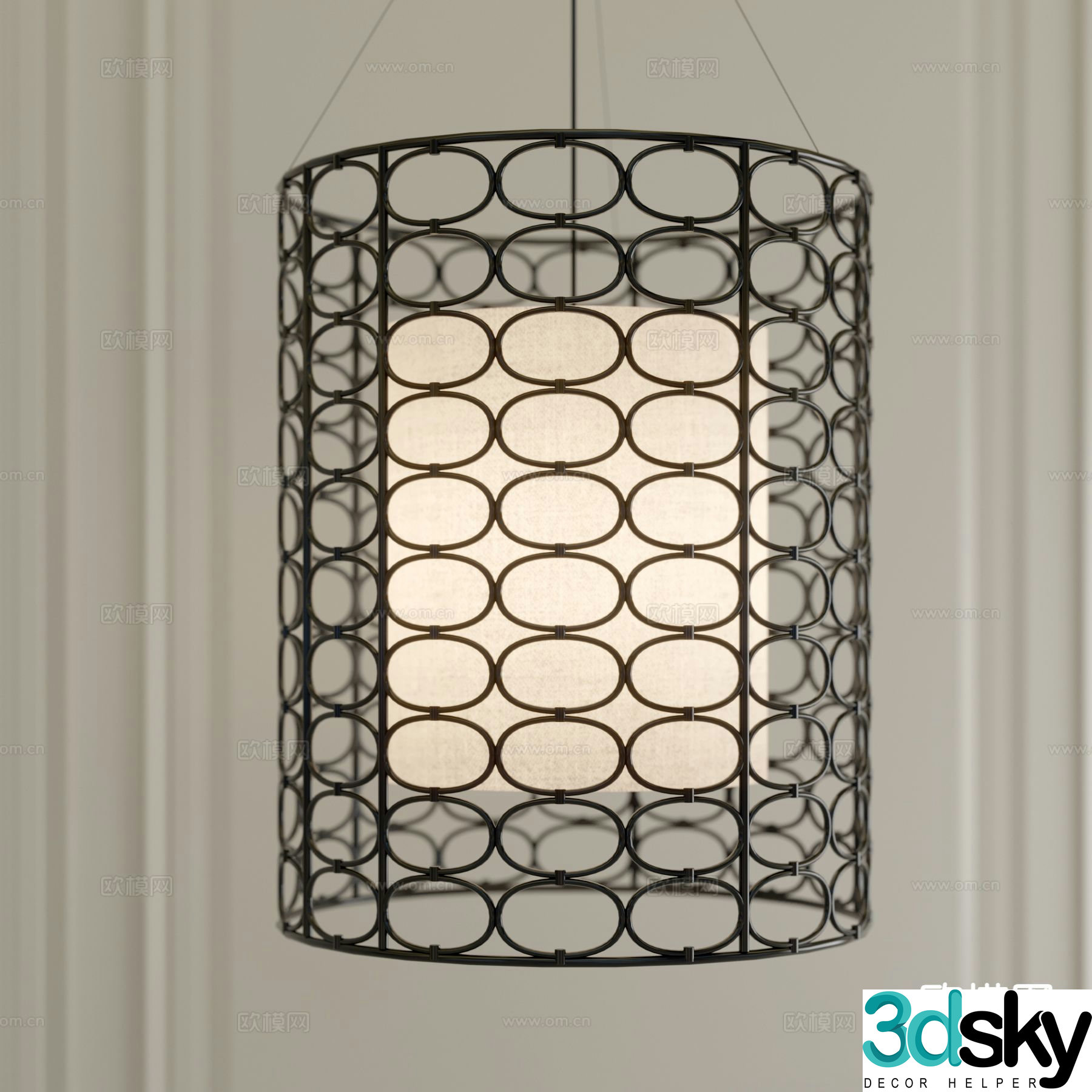 New Chinese style chandelier 3d model