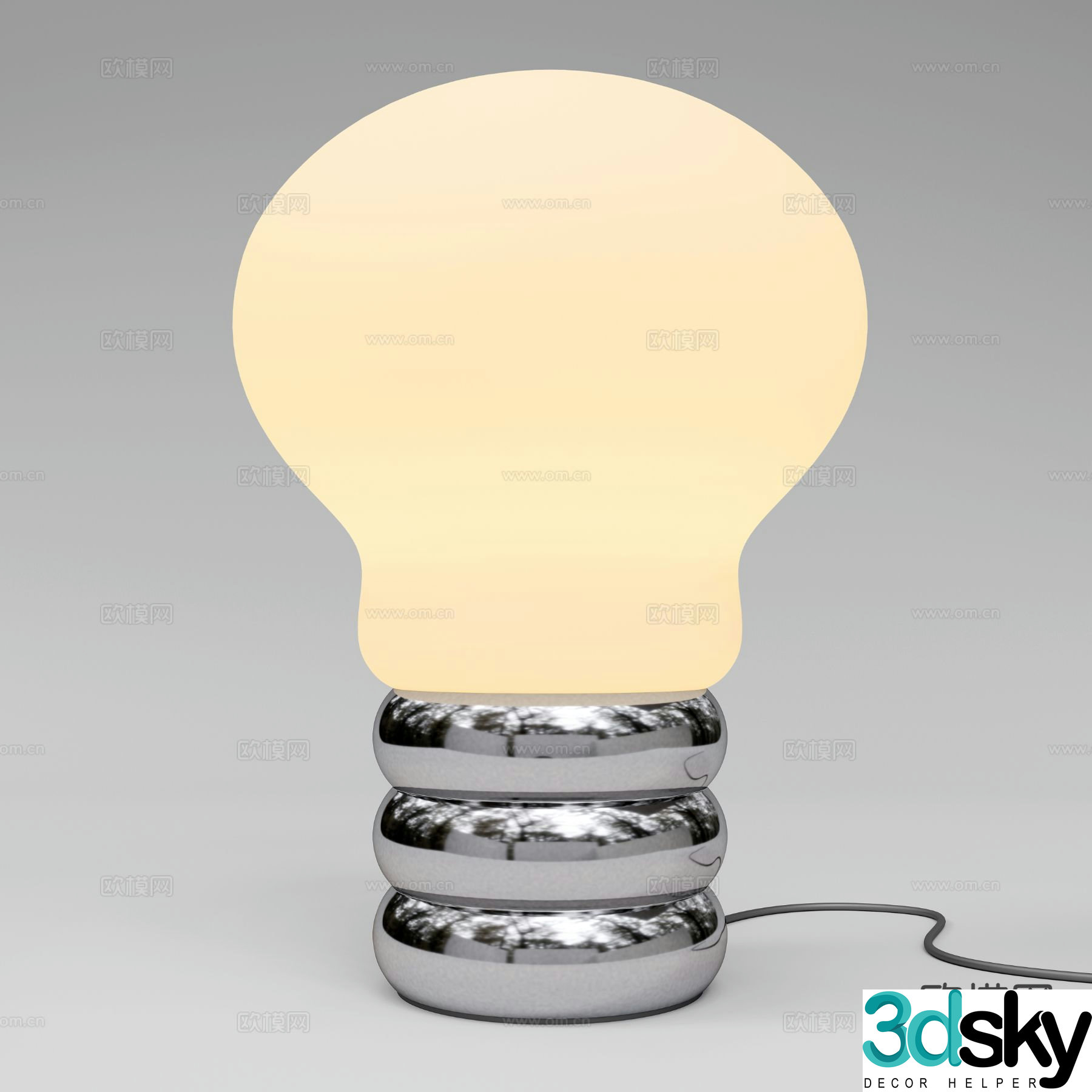 Modern light bulb desk lamp 3d model