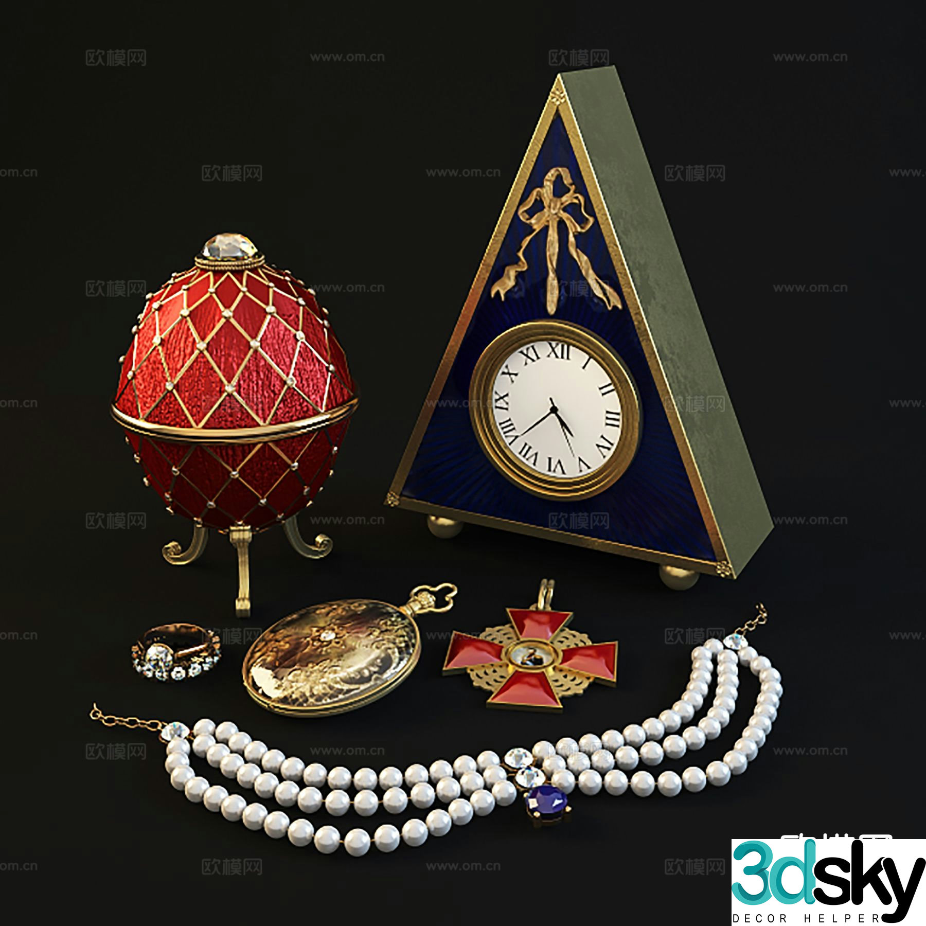 Modern decorative ornaments crafts 3d model
