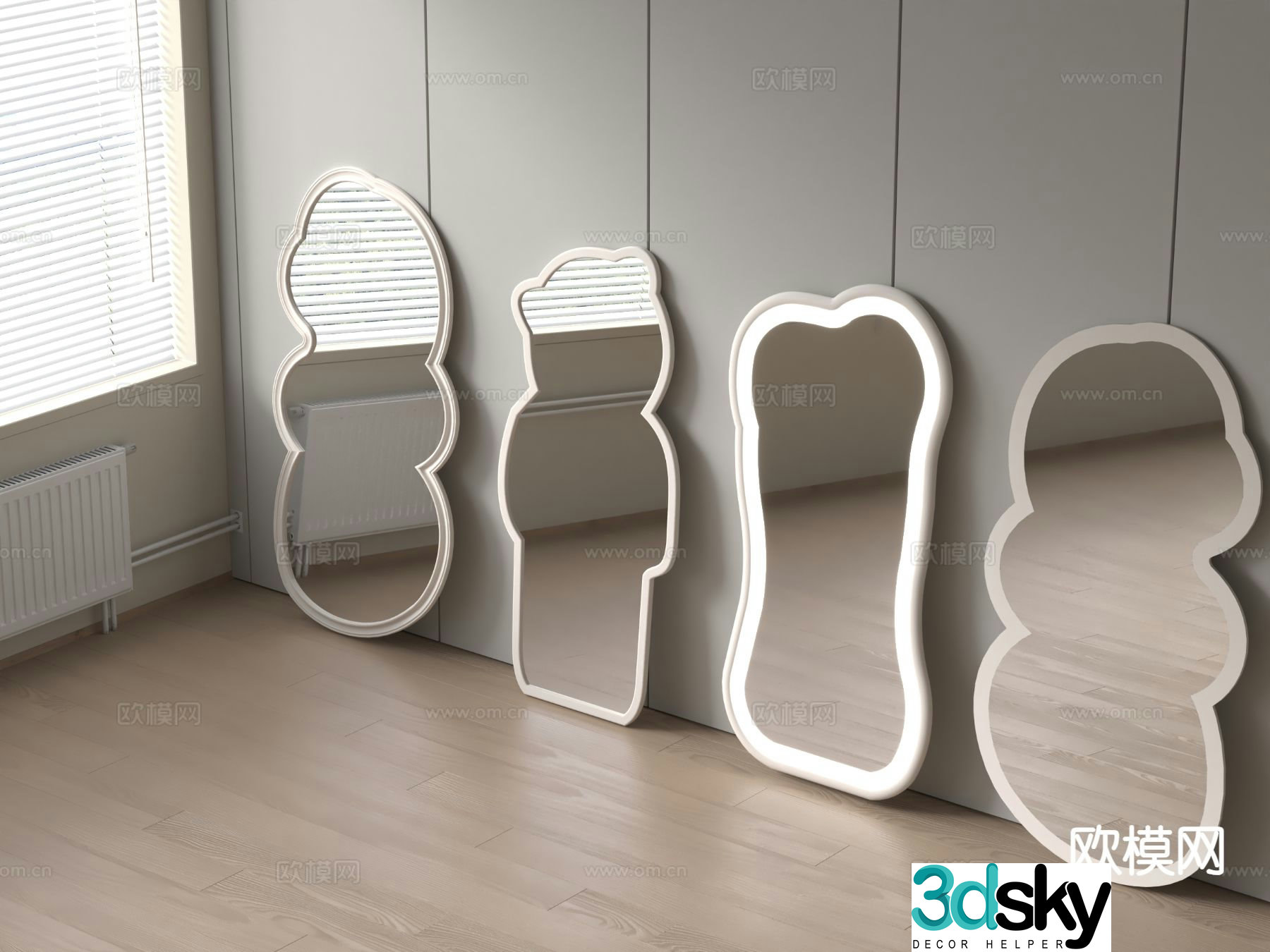 willisau modern mirror full length mirror 3d model