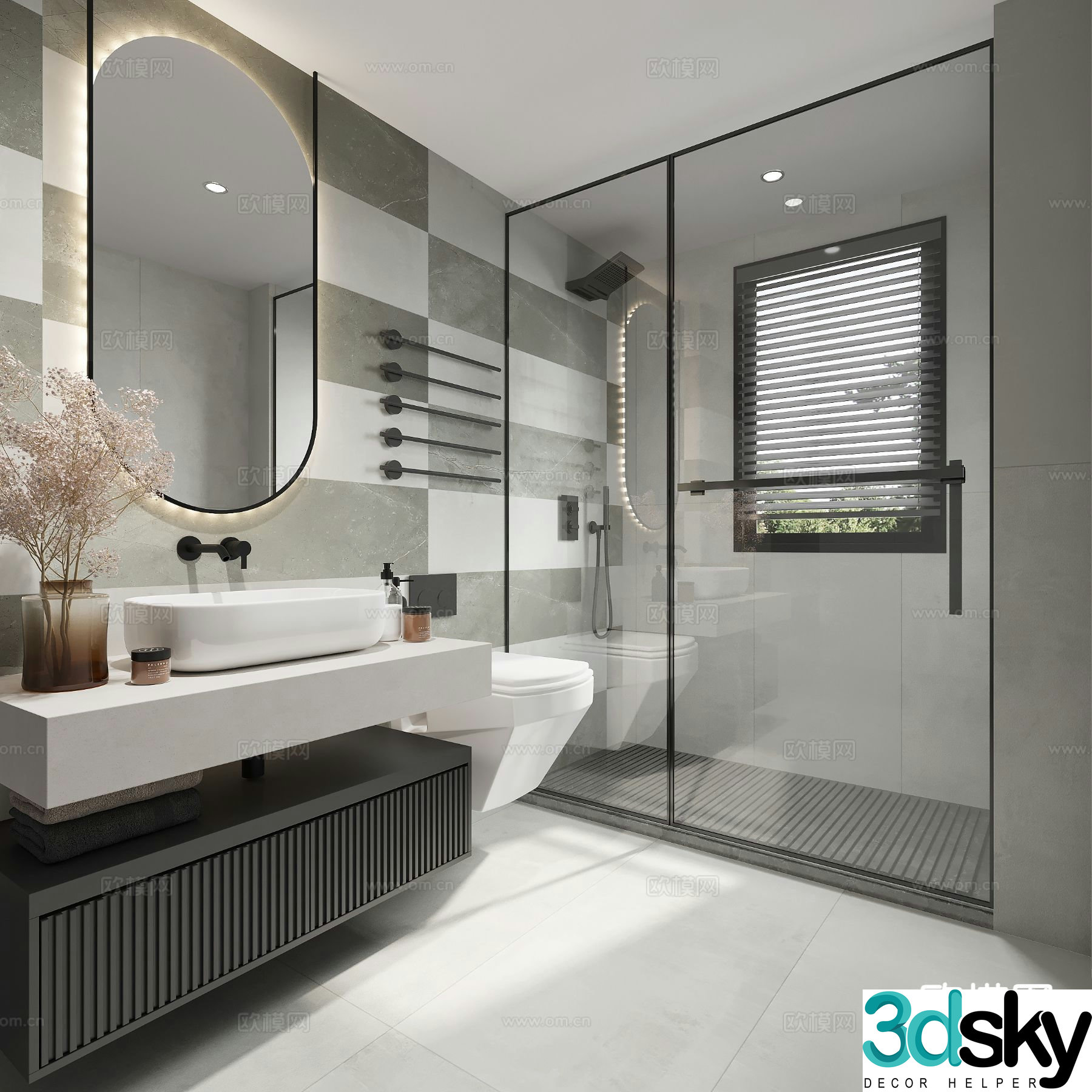 Modern bathroom bathroom 3d model