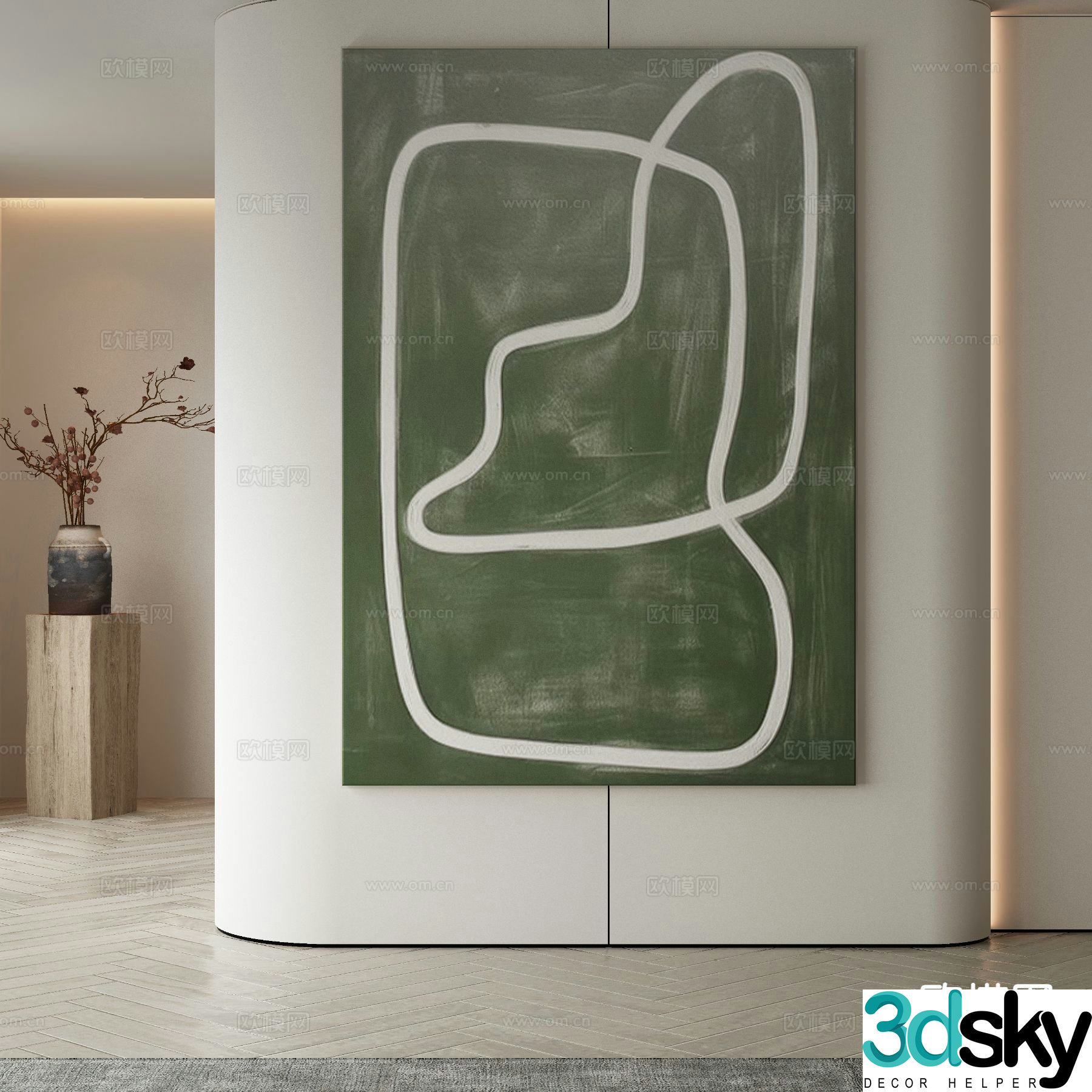 Modern art painting decorative painting 3d model