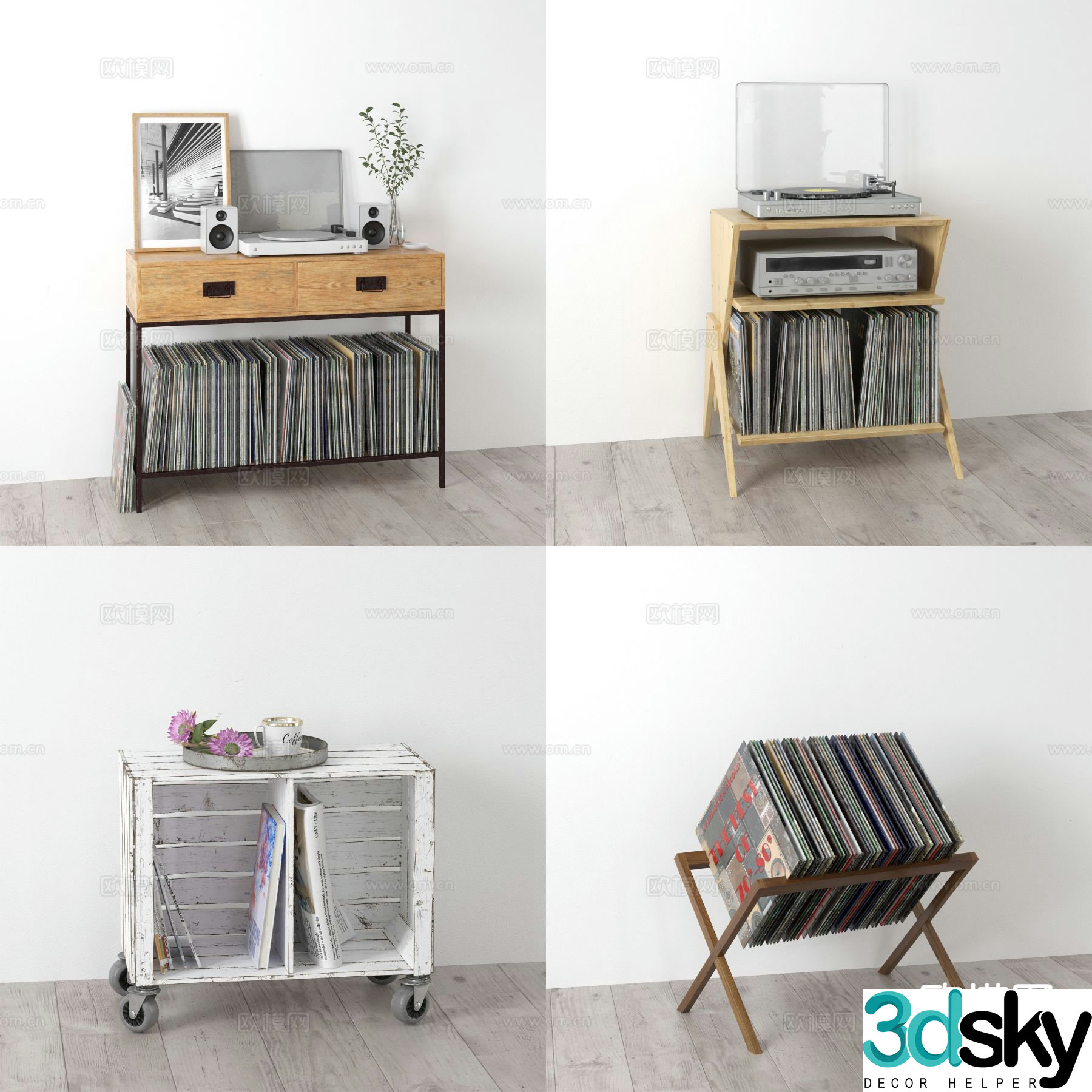 Nordic bookcase magazine cabinet magazine rack 3d model