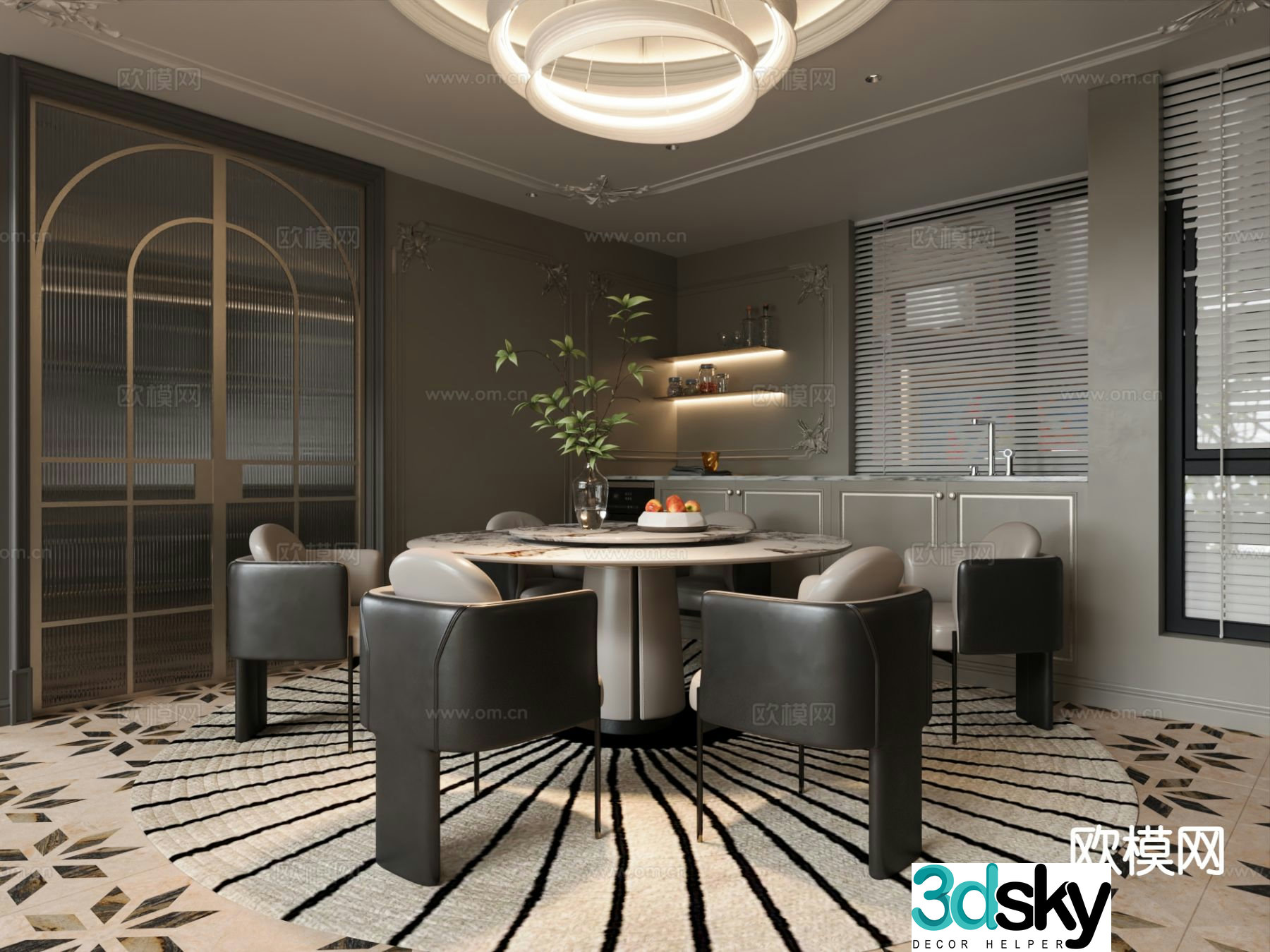 Modern restaurant 3d model