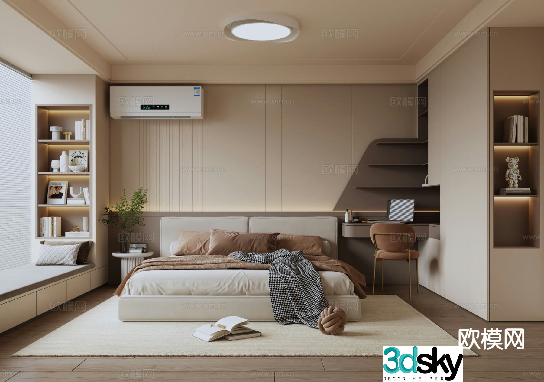 Cream style bedroom master bedroom 3d model