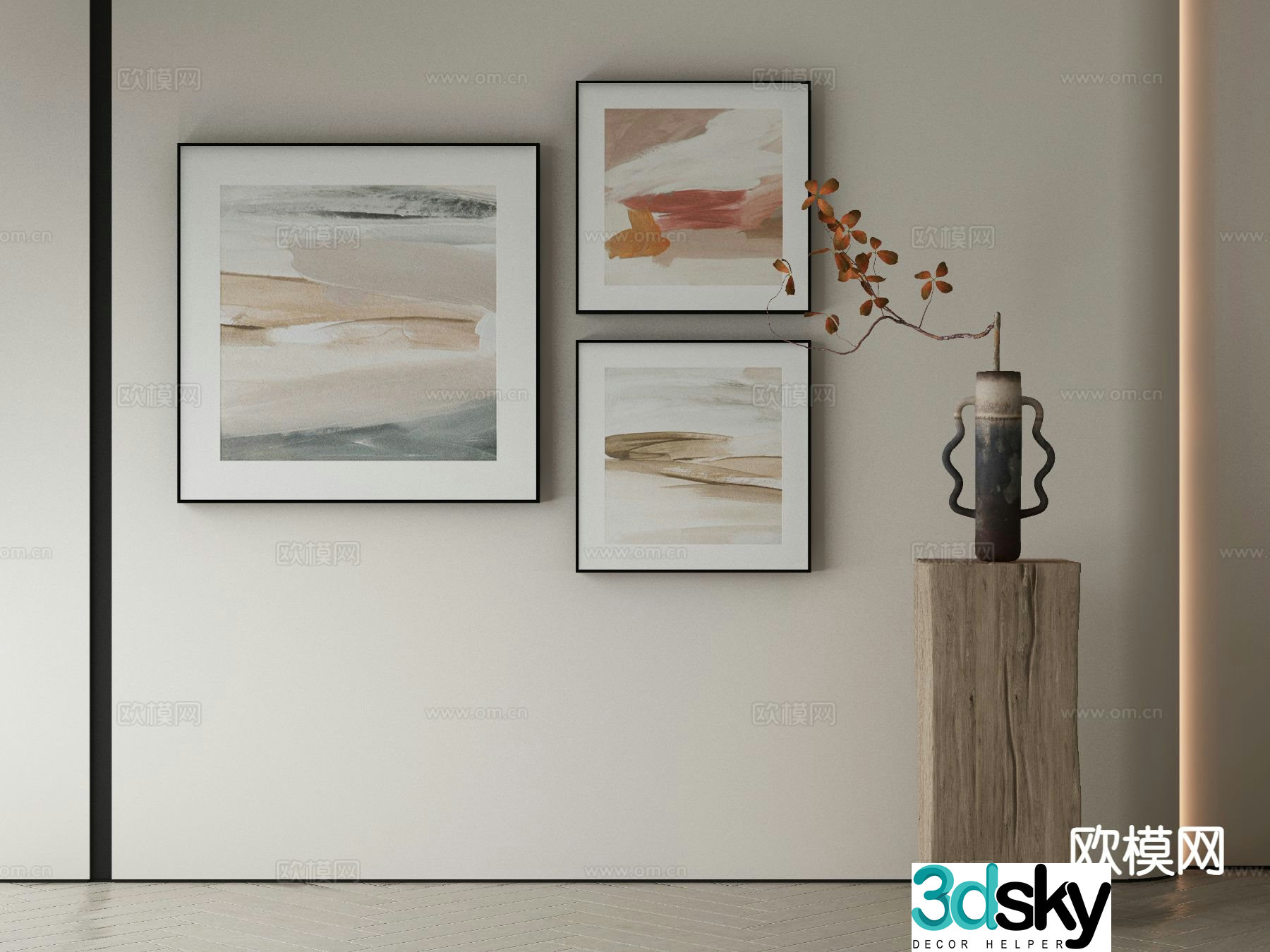 Modern art painting decorative painting 3d model