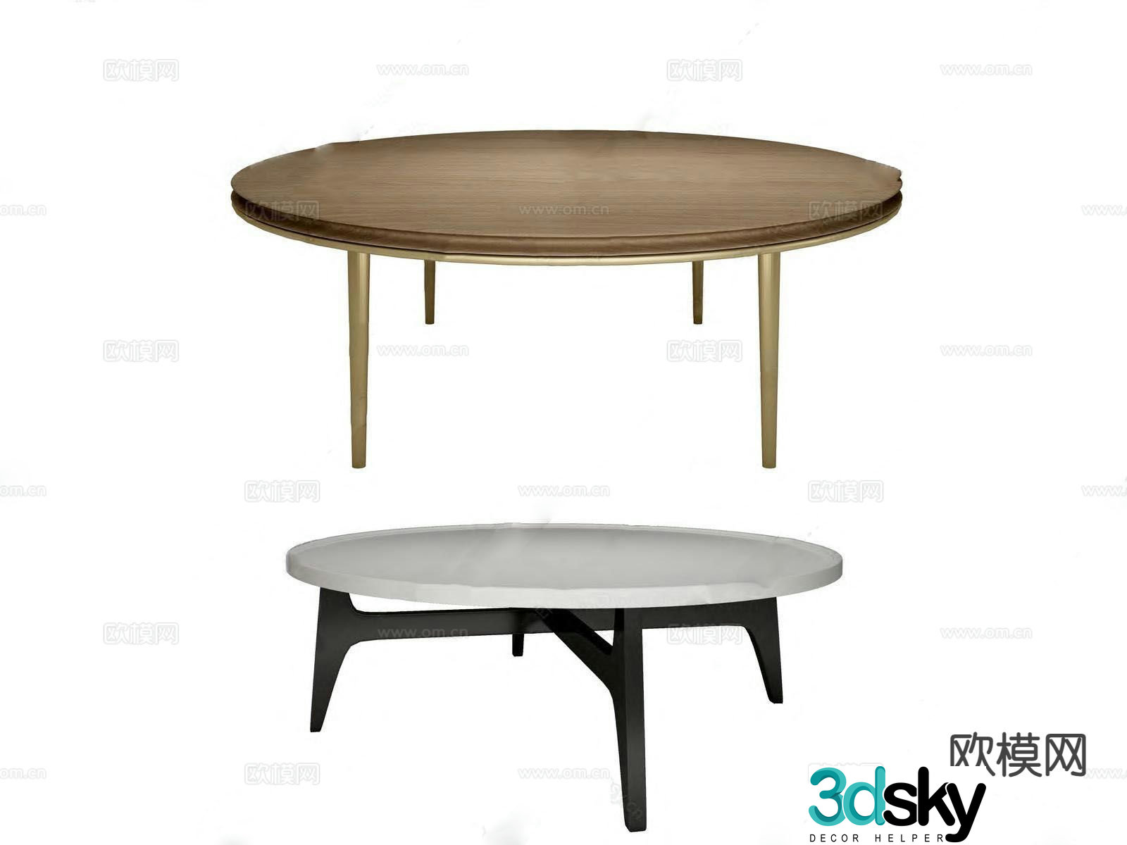 HC28 Italian round coffee table 3D model