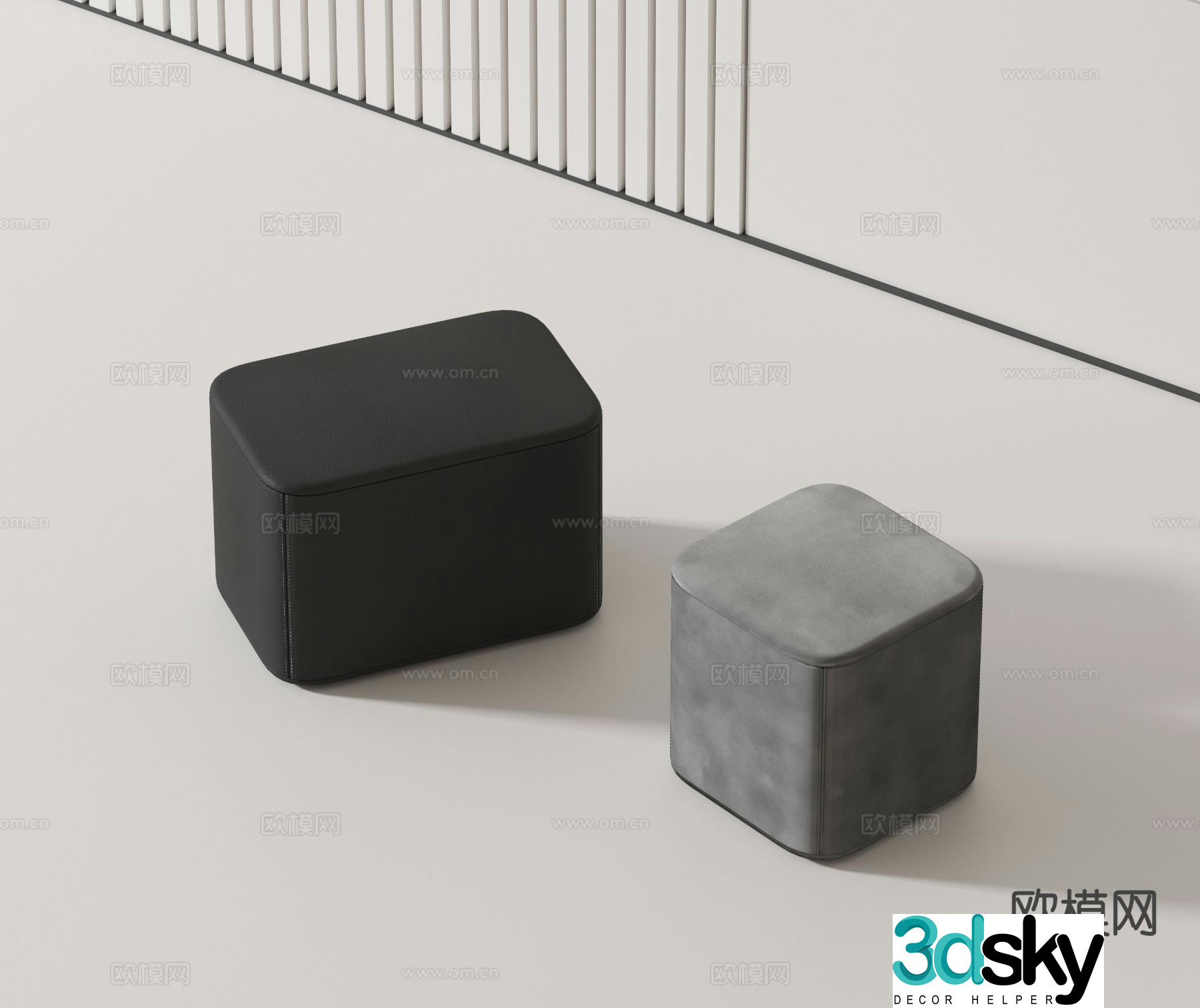 modern low stool sitting stool stool 3d model