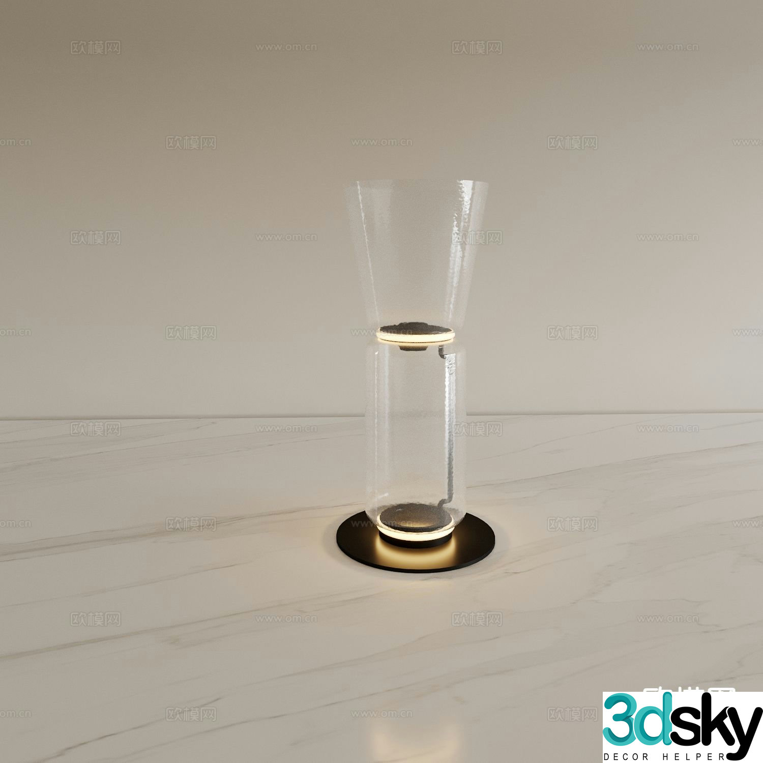 Glass table lamp bedside lamp 3d model