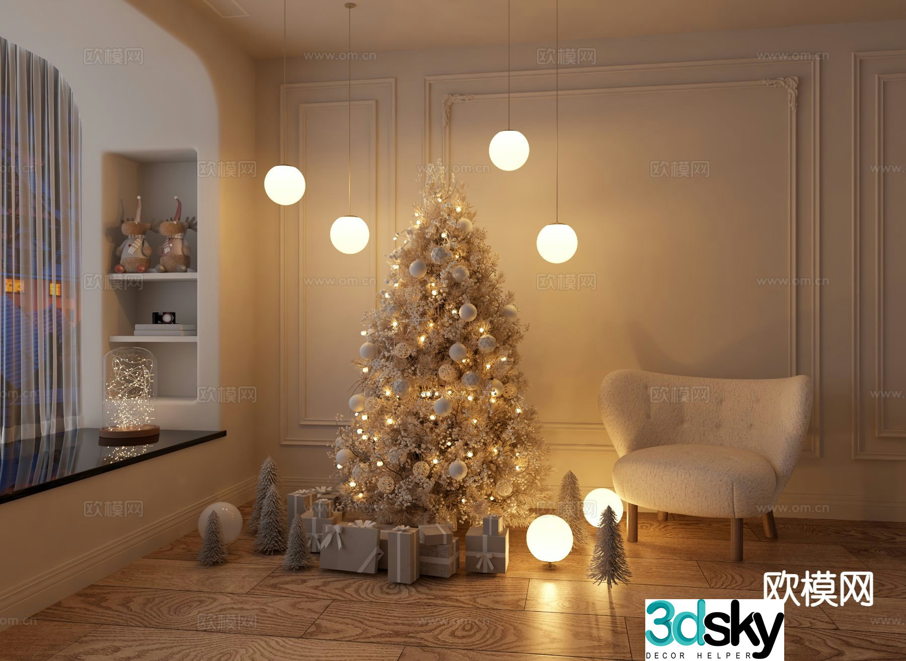 French Christmas tree decoration Christmas decoration 3D model