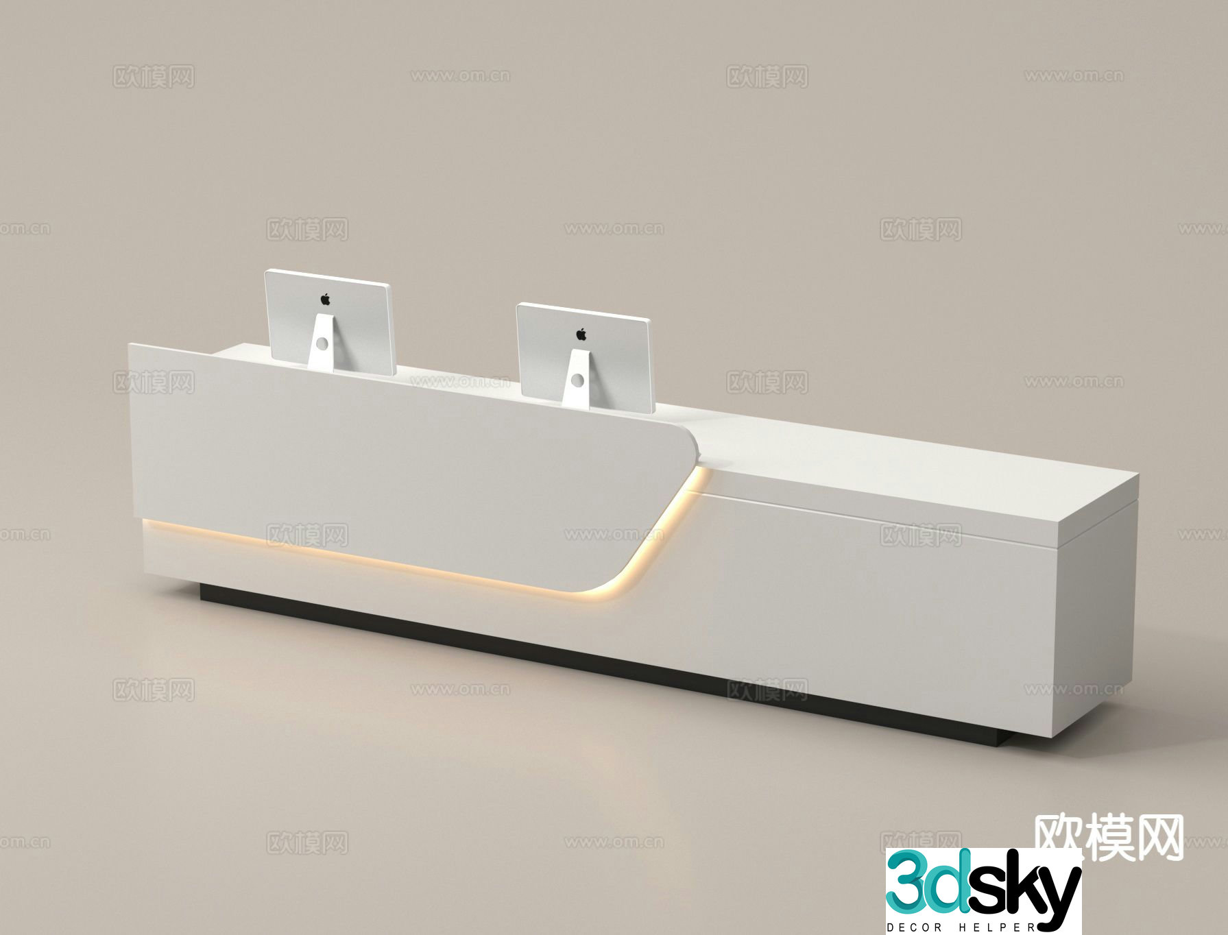 modern reception desk front desk reception desk 3d model