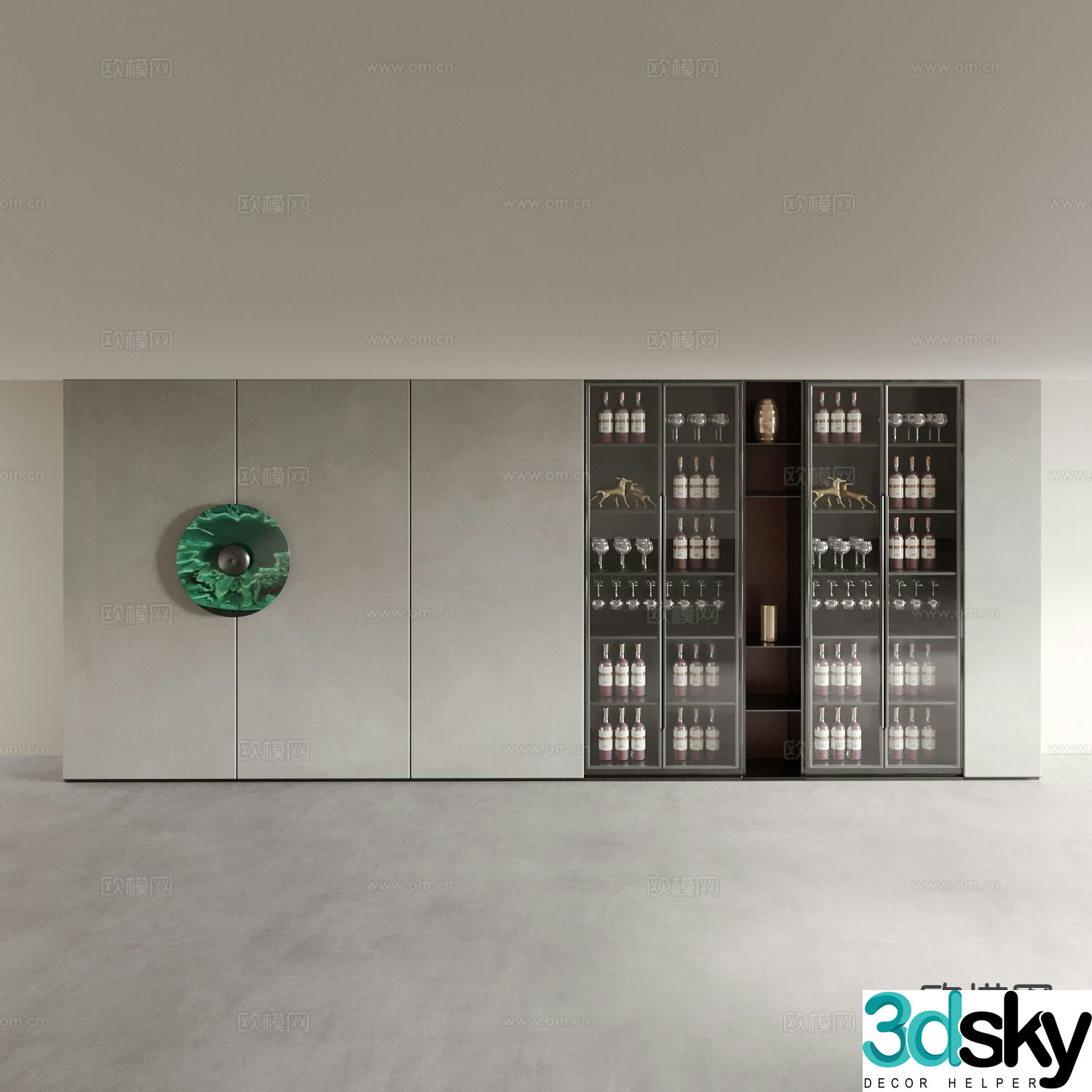 Modern wine cabinet storage cabinet 3d model