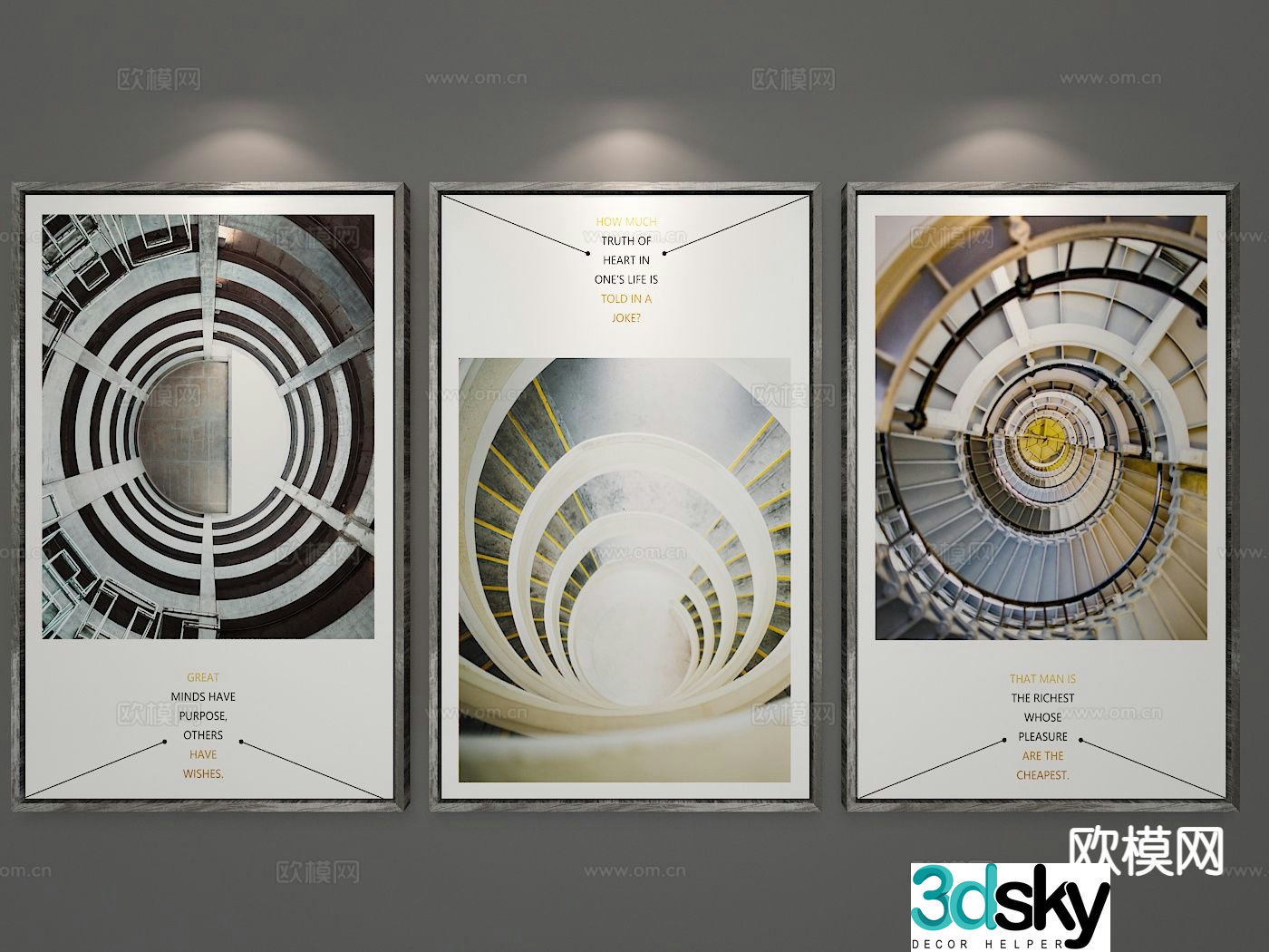 Modern art painting architectural painting 3d model