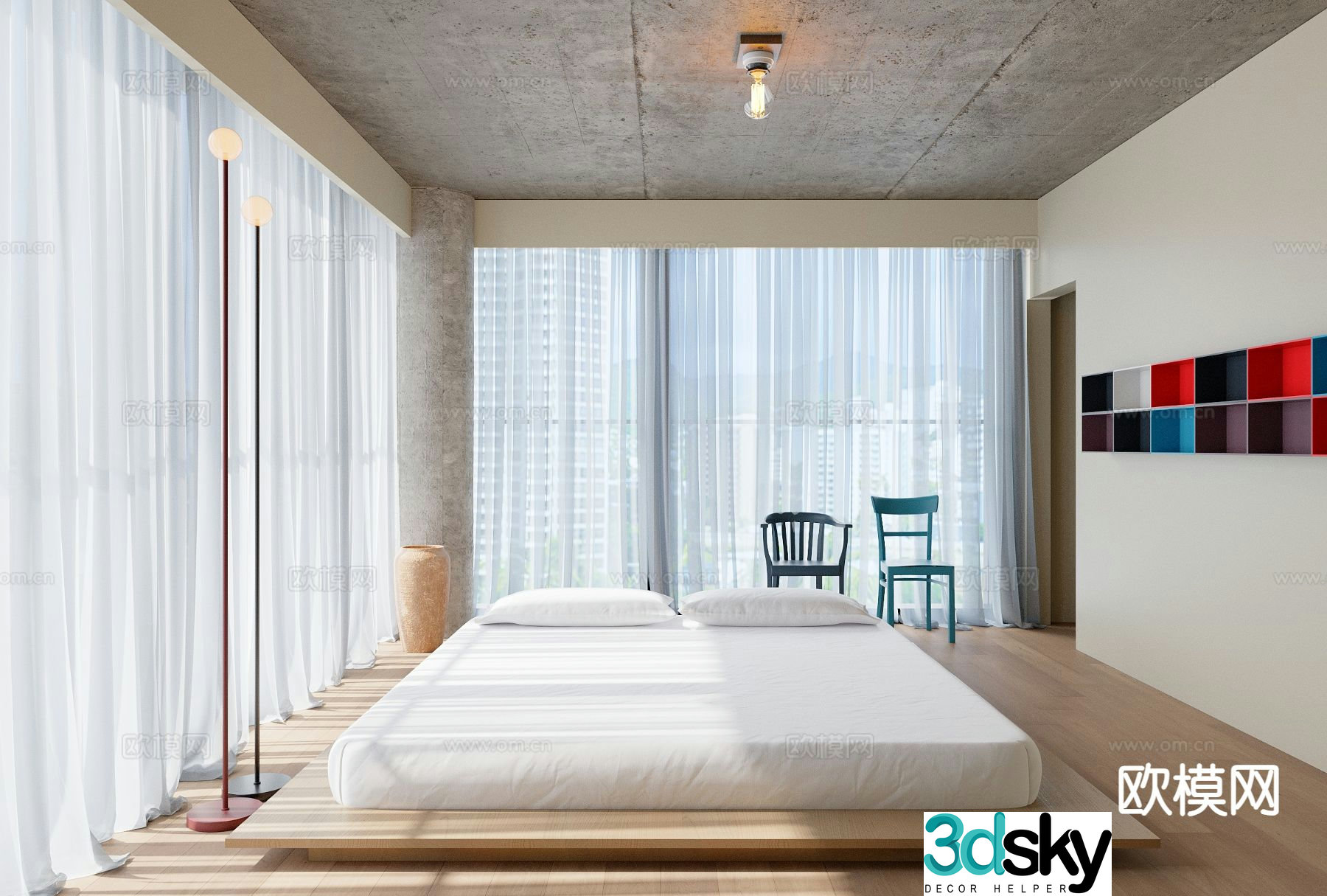 Nordic bedroom 3d model
