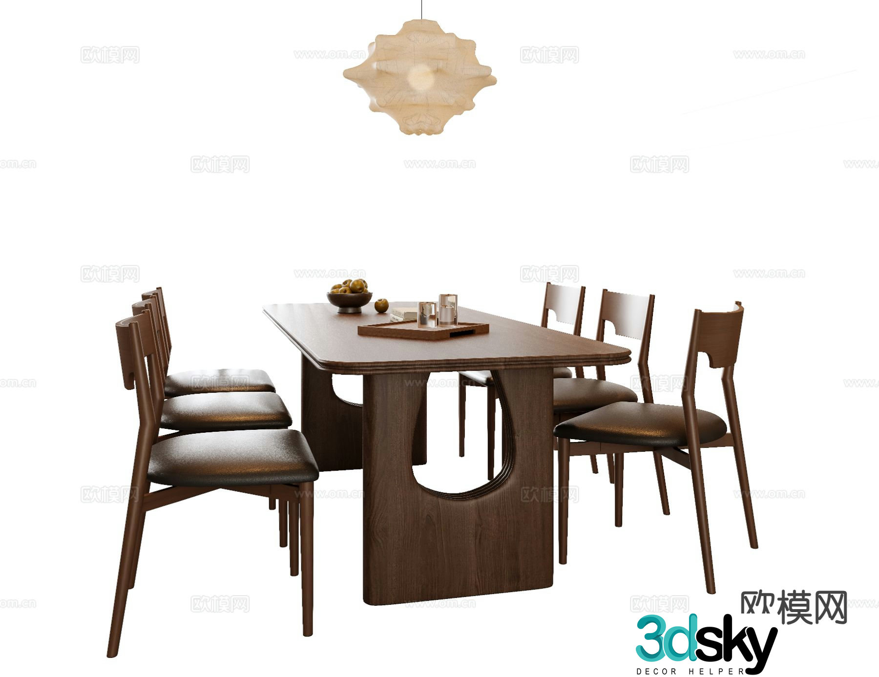 Medieval style dining table and chairs 3d model