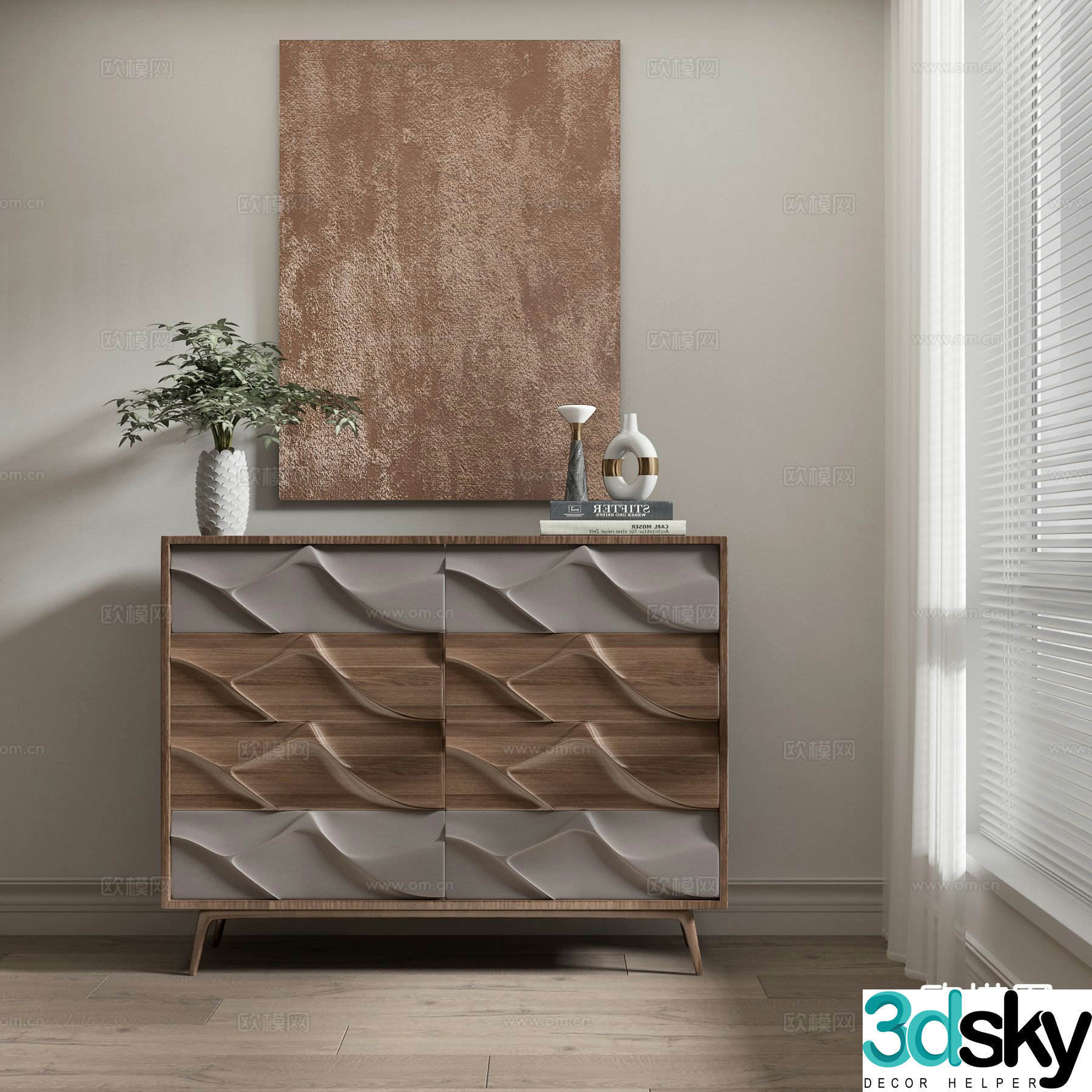 Modern cabinet chest of drawers entrance cabinet 3d model