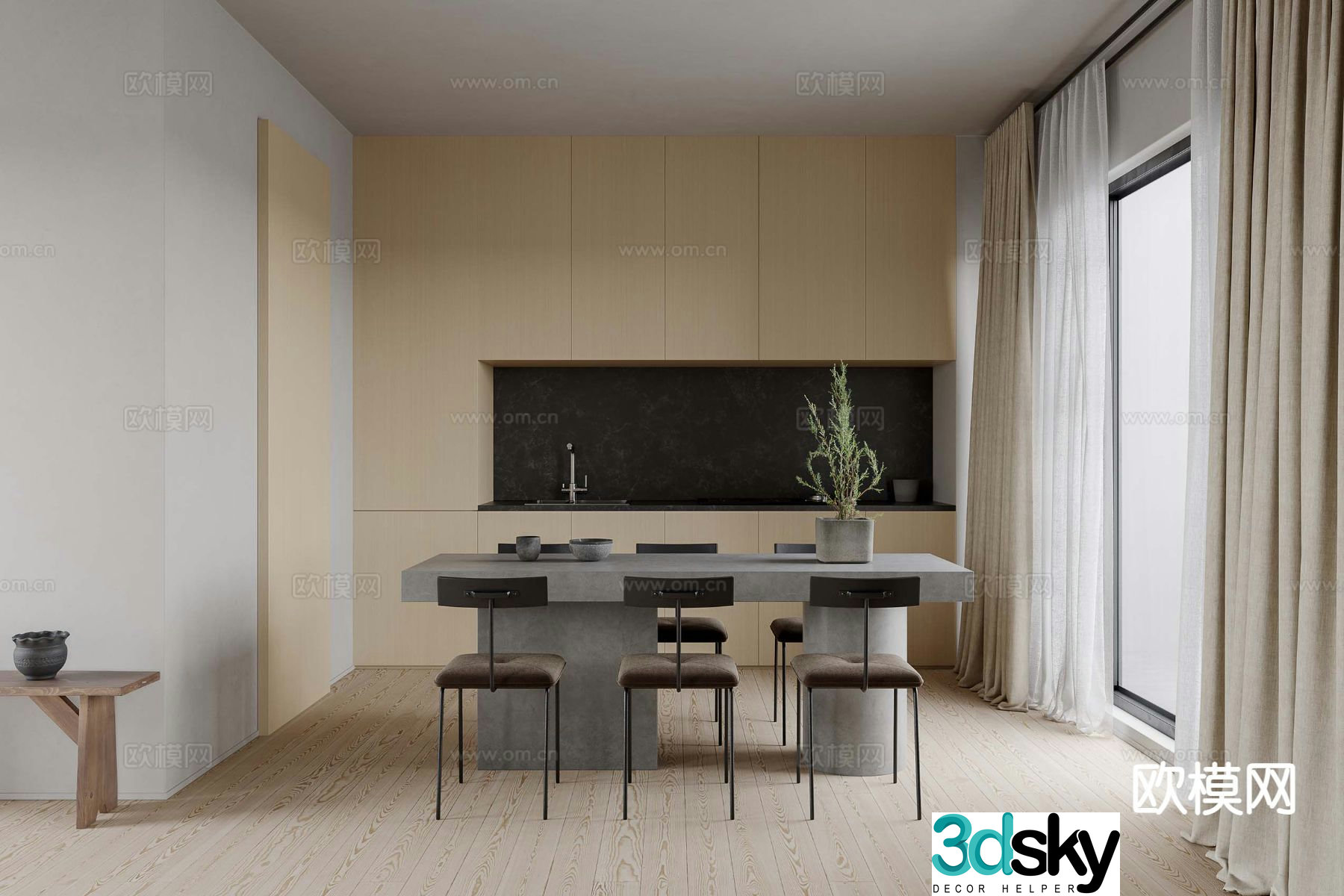 Modern restaurant 3d model
