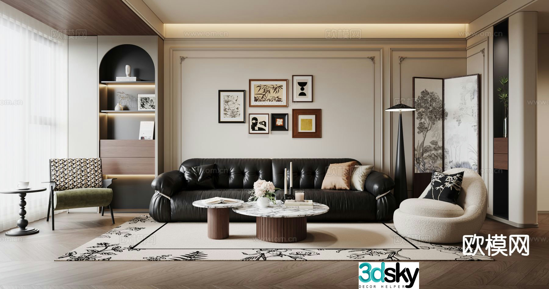 Medieval style living room 3D model
