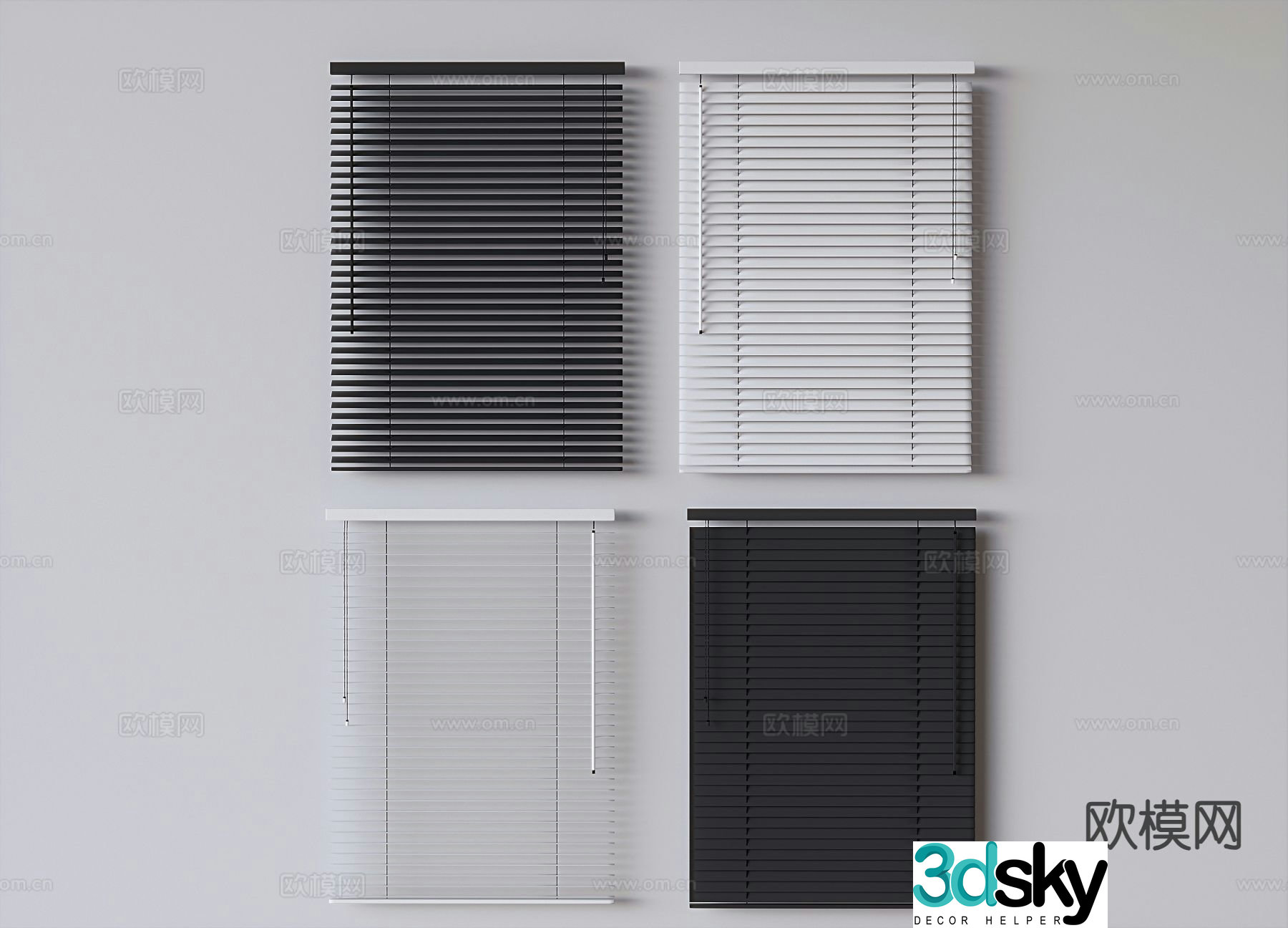 Venetian blinds roller blinds sunshades 3d model