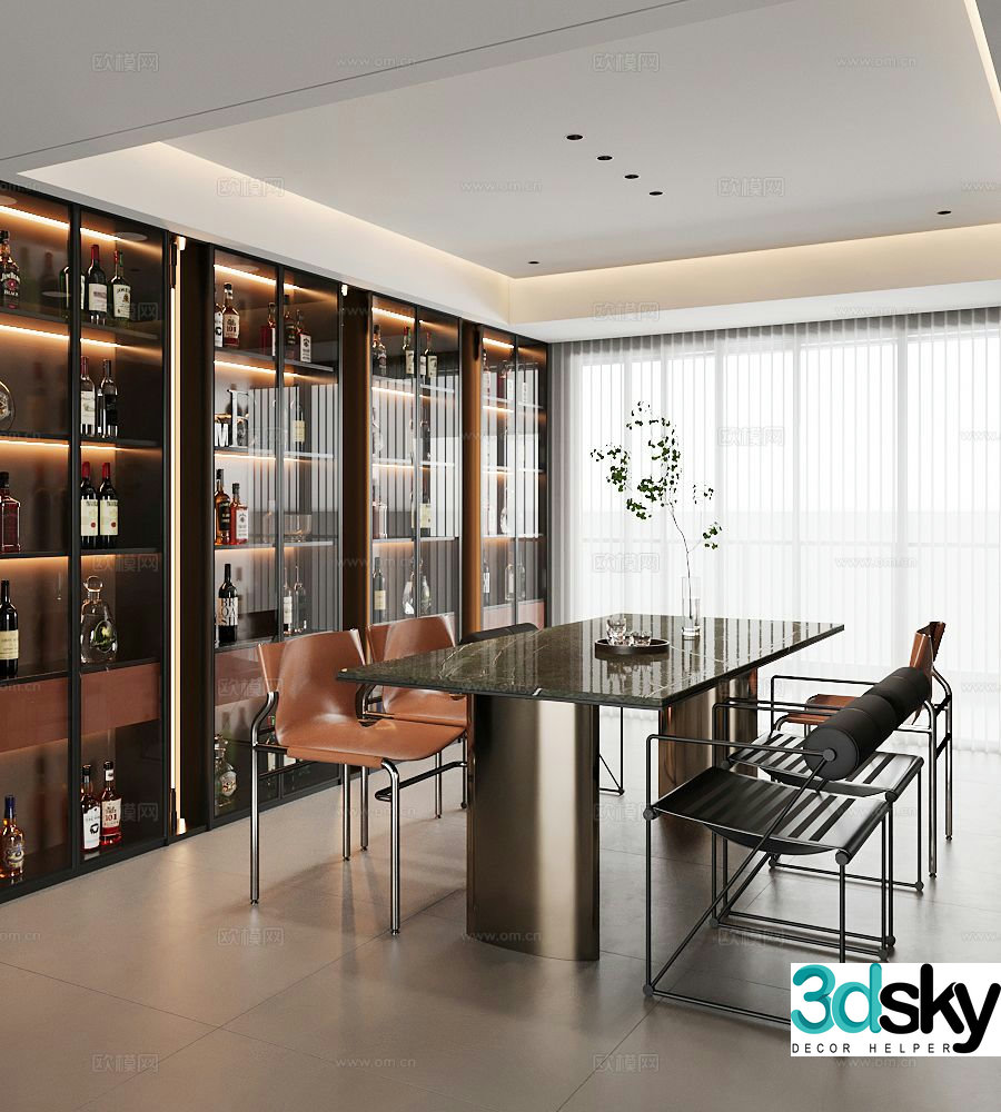 Modern restaurant 3d model