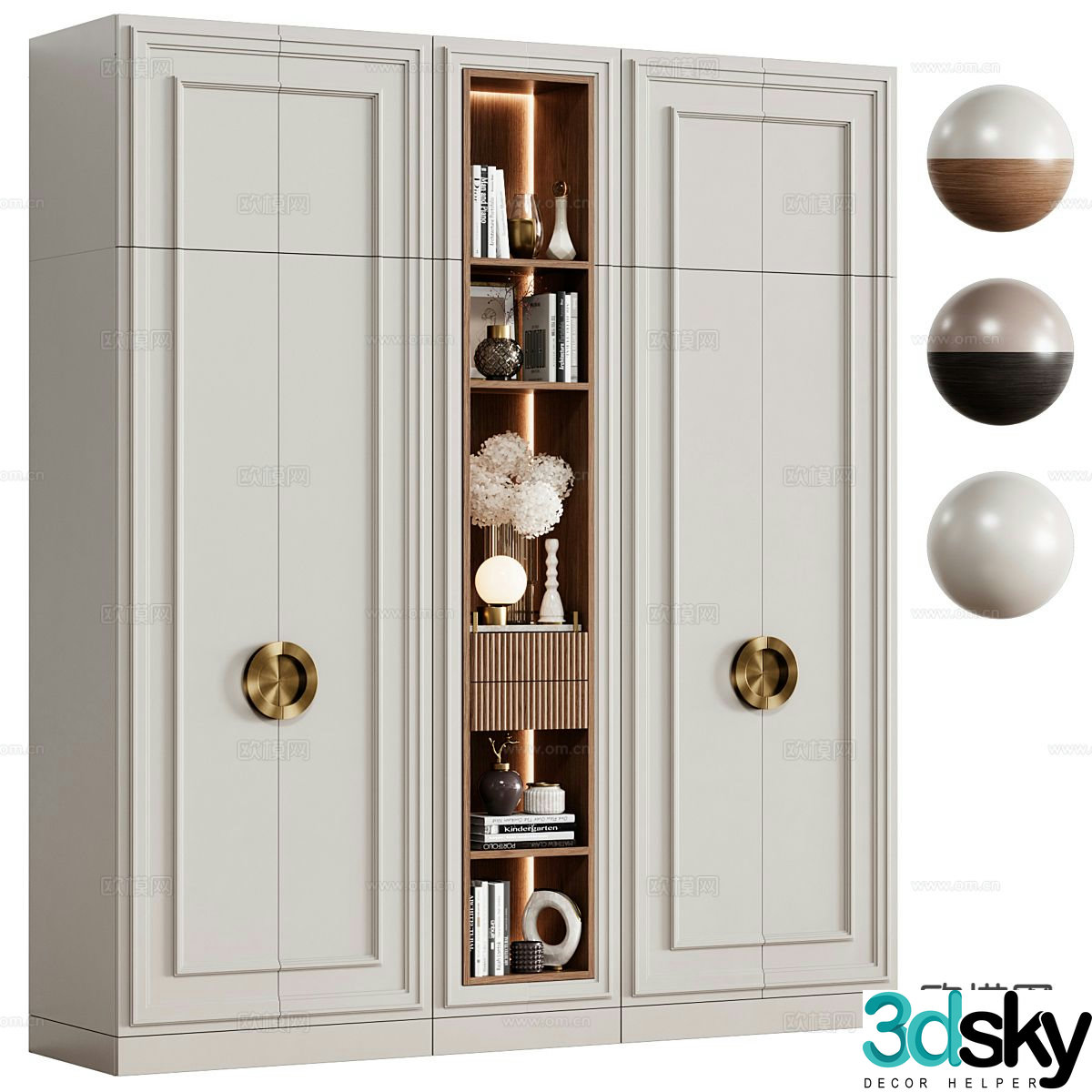 French bookcase 3d model