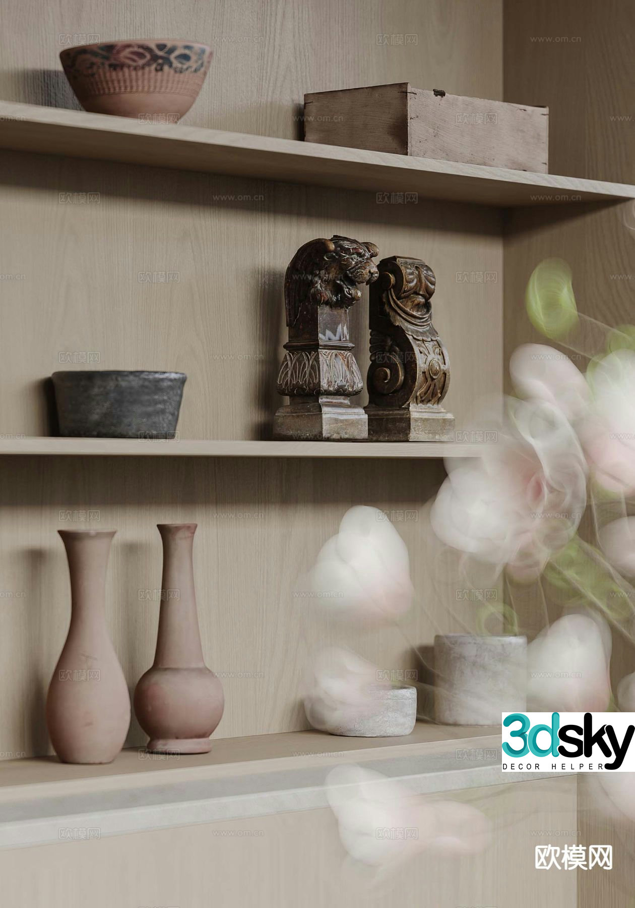 Wabi-sabi decoration ornaments pottery pot 3d model
