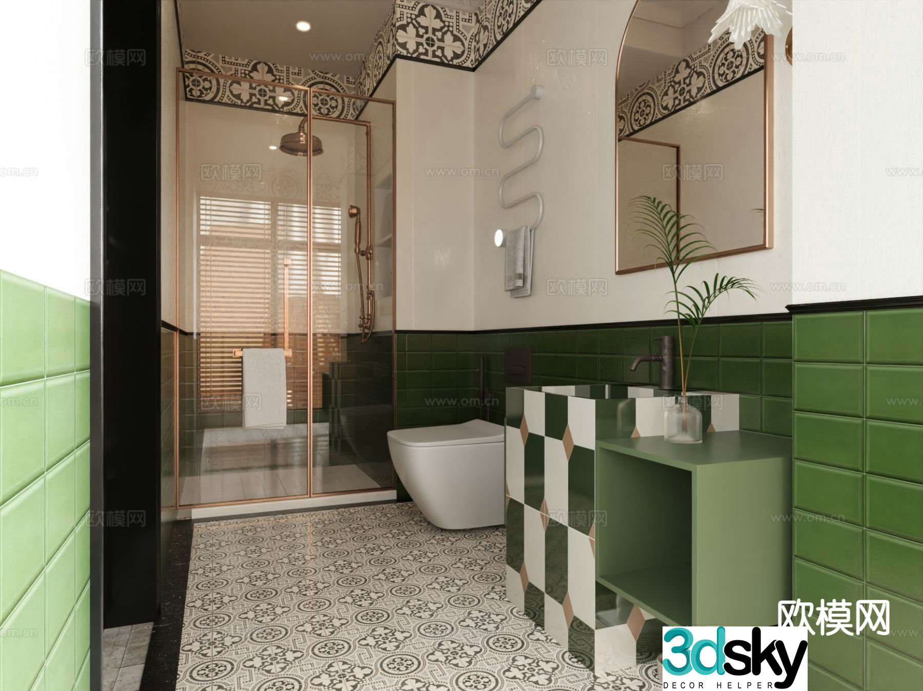 French bathroom bathroom 3d model