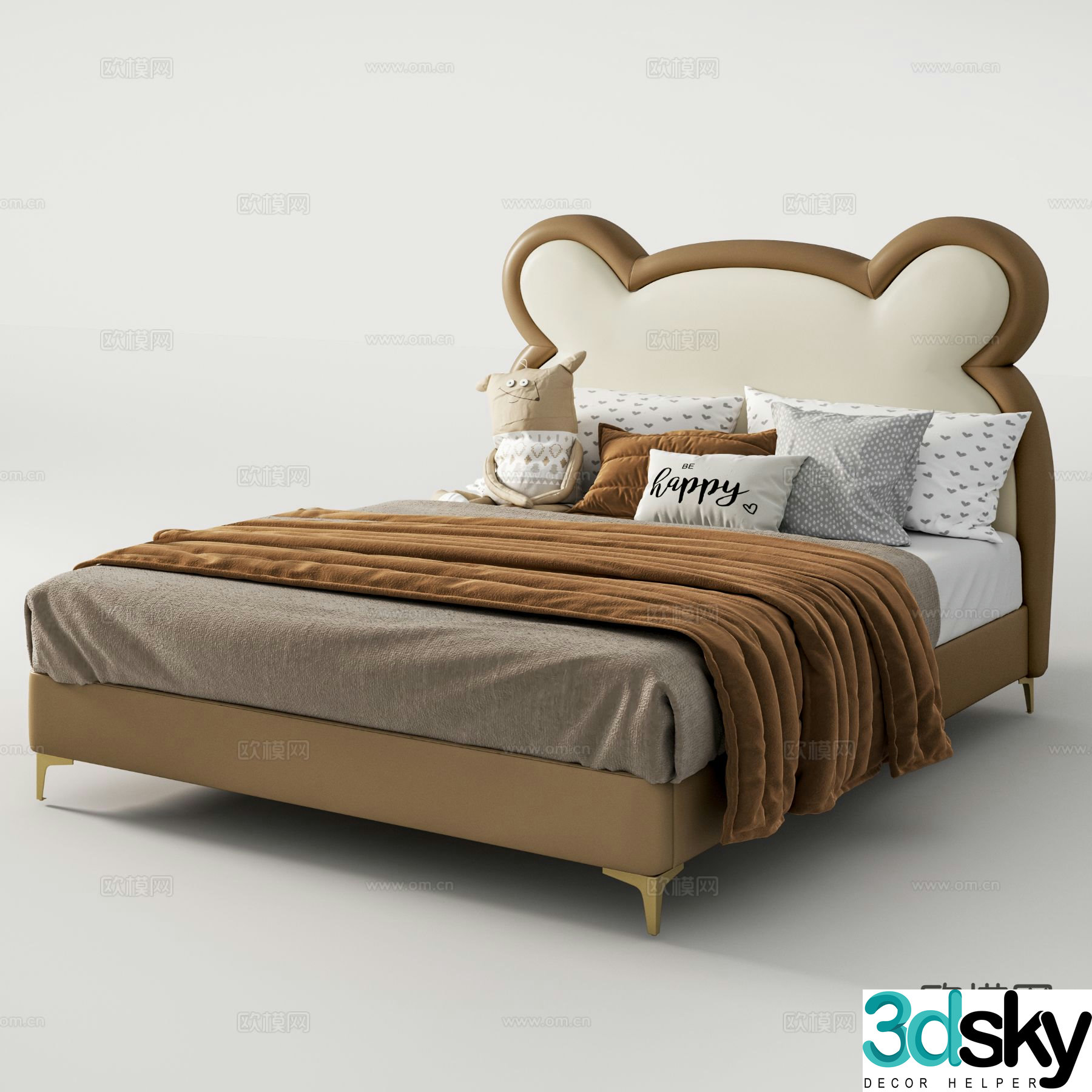 Children’s bed Maoerduo bed Bear’s ear bed 3D model