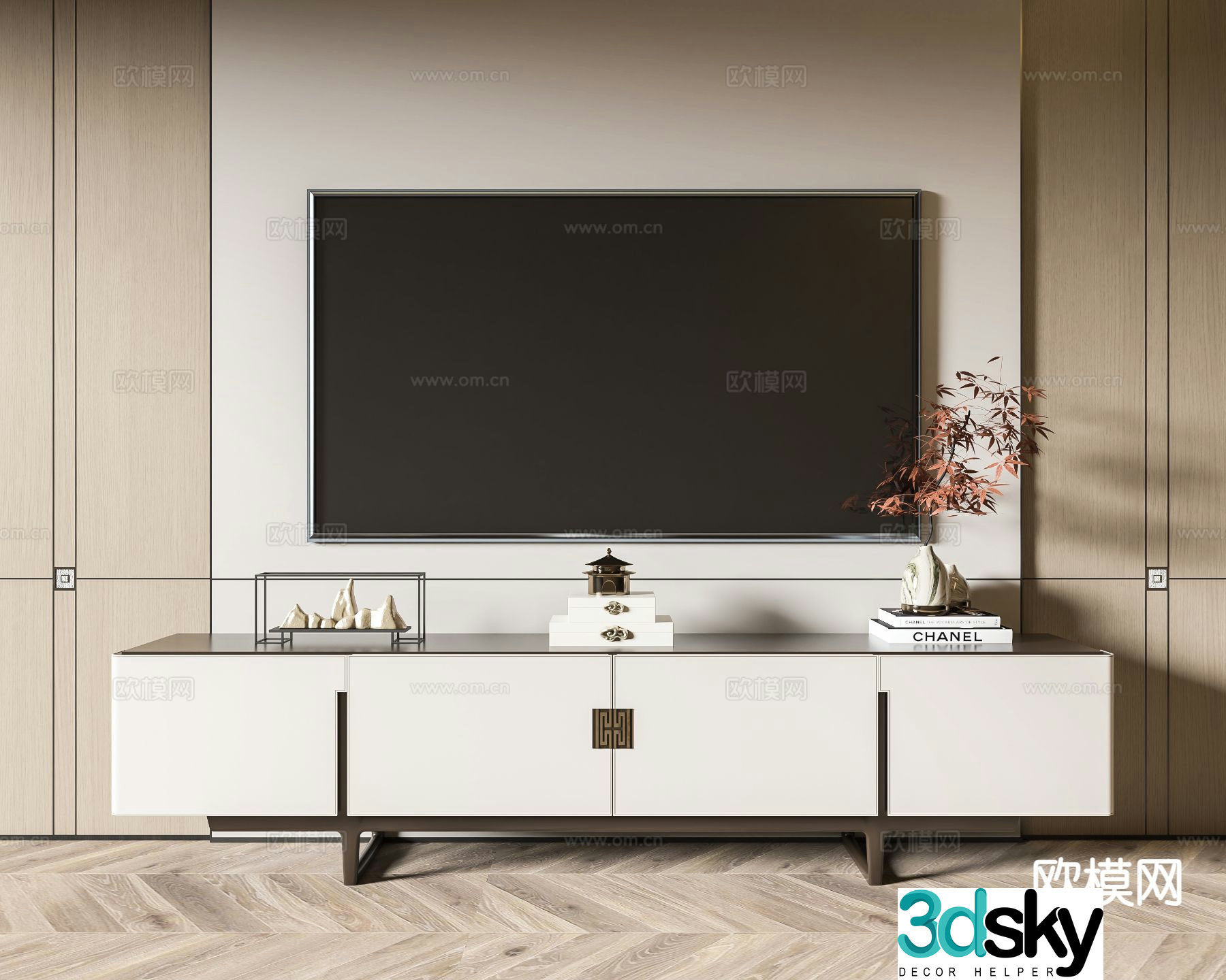 New Chinese style TV cabinet 3d model