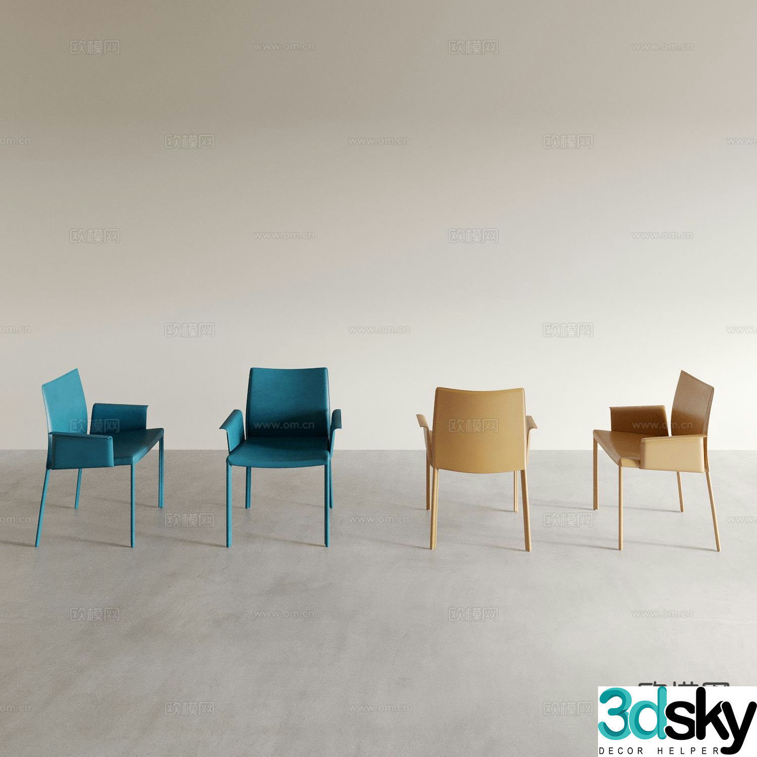 Dining chair tea chair leisure chair 3d model