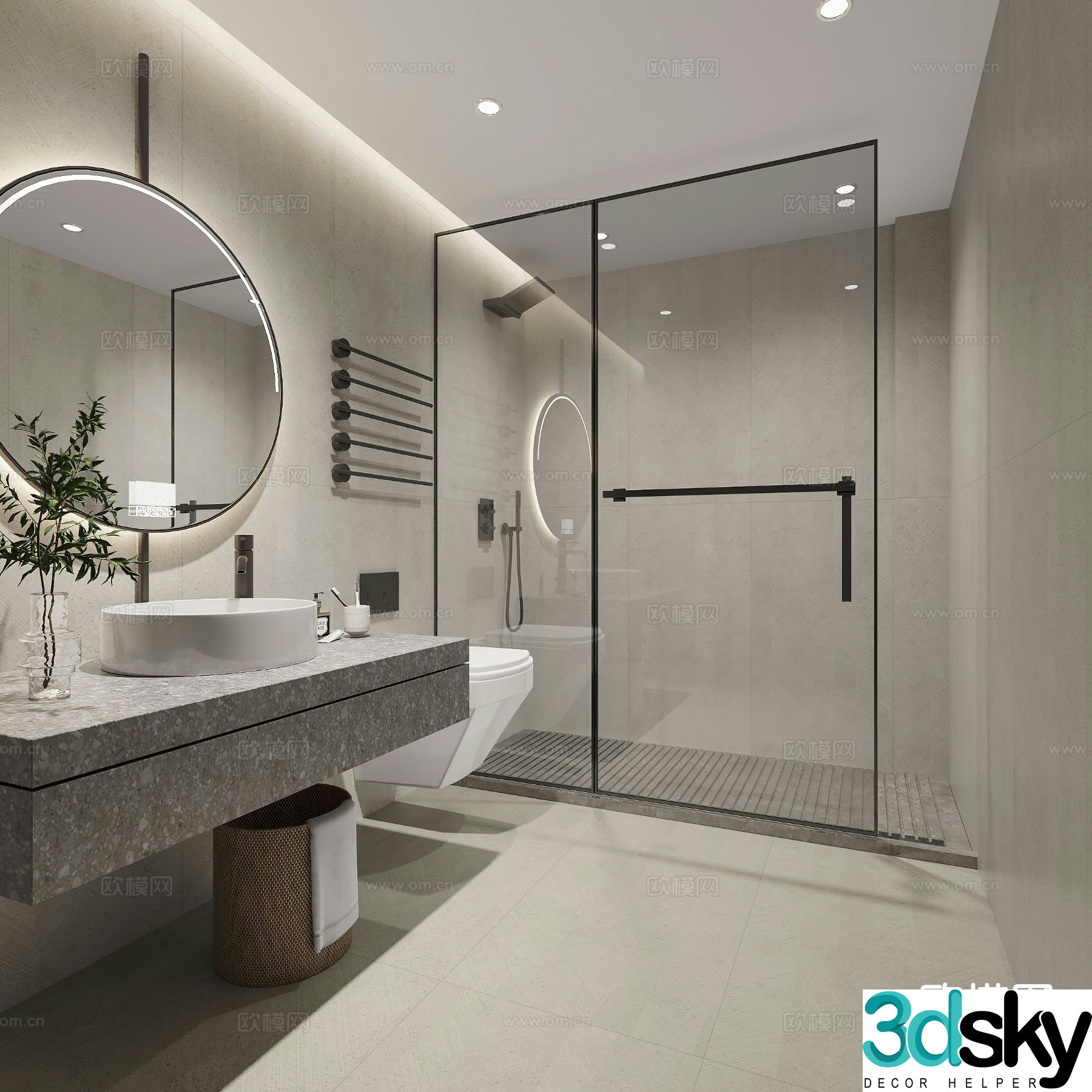 Modern bathroom bathroom 3d model