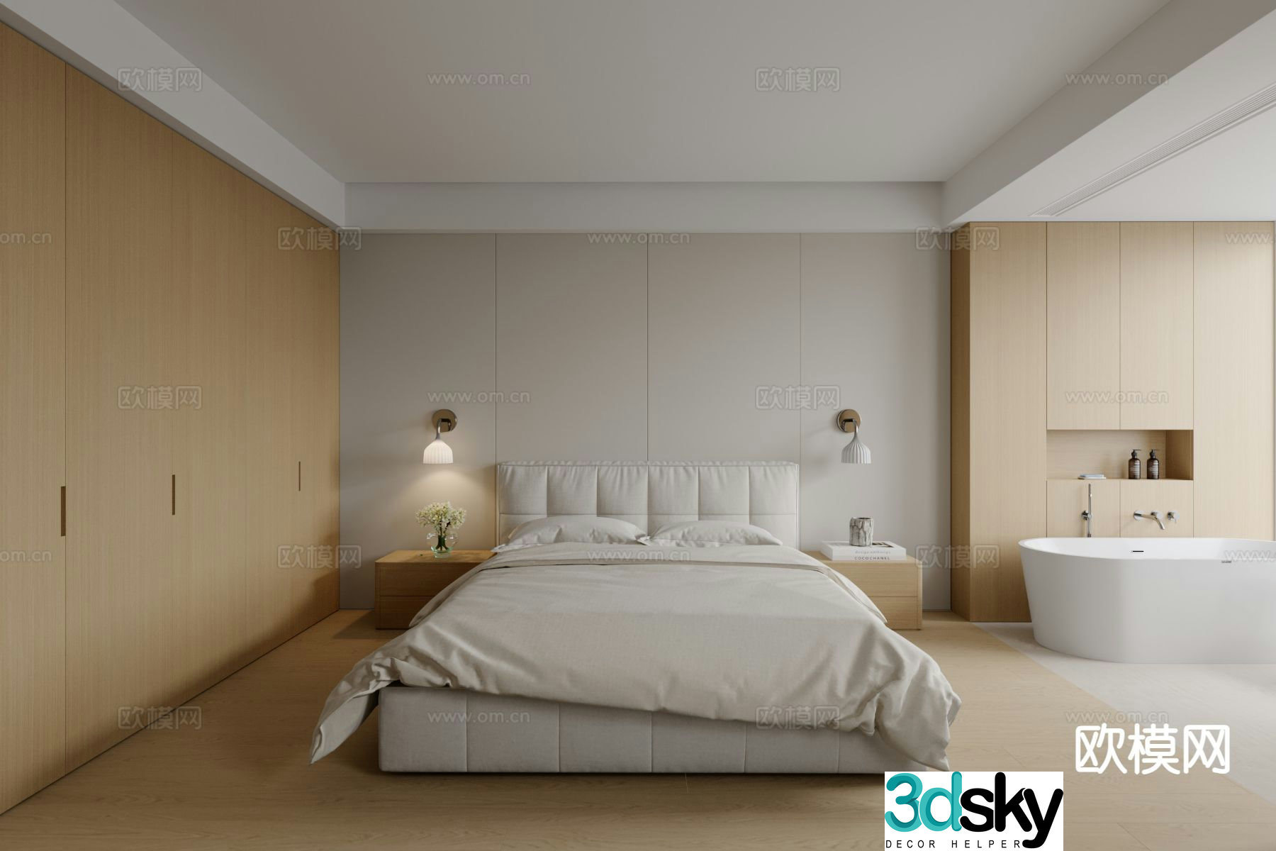 Modern bedroom master bedroom 3d model