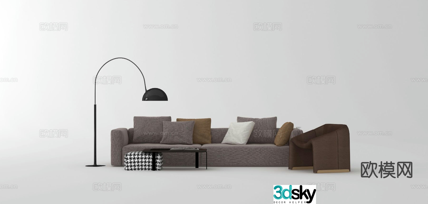 Modern sectional sofa 3d model
