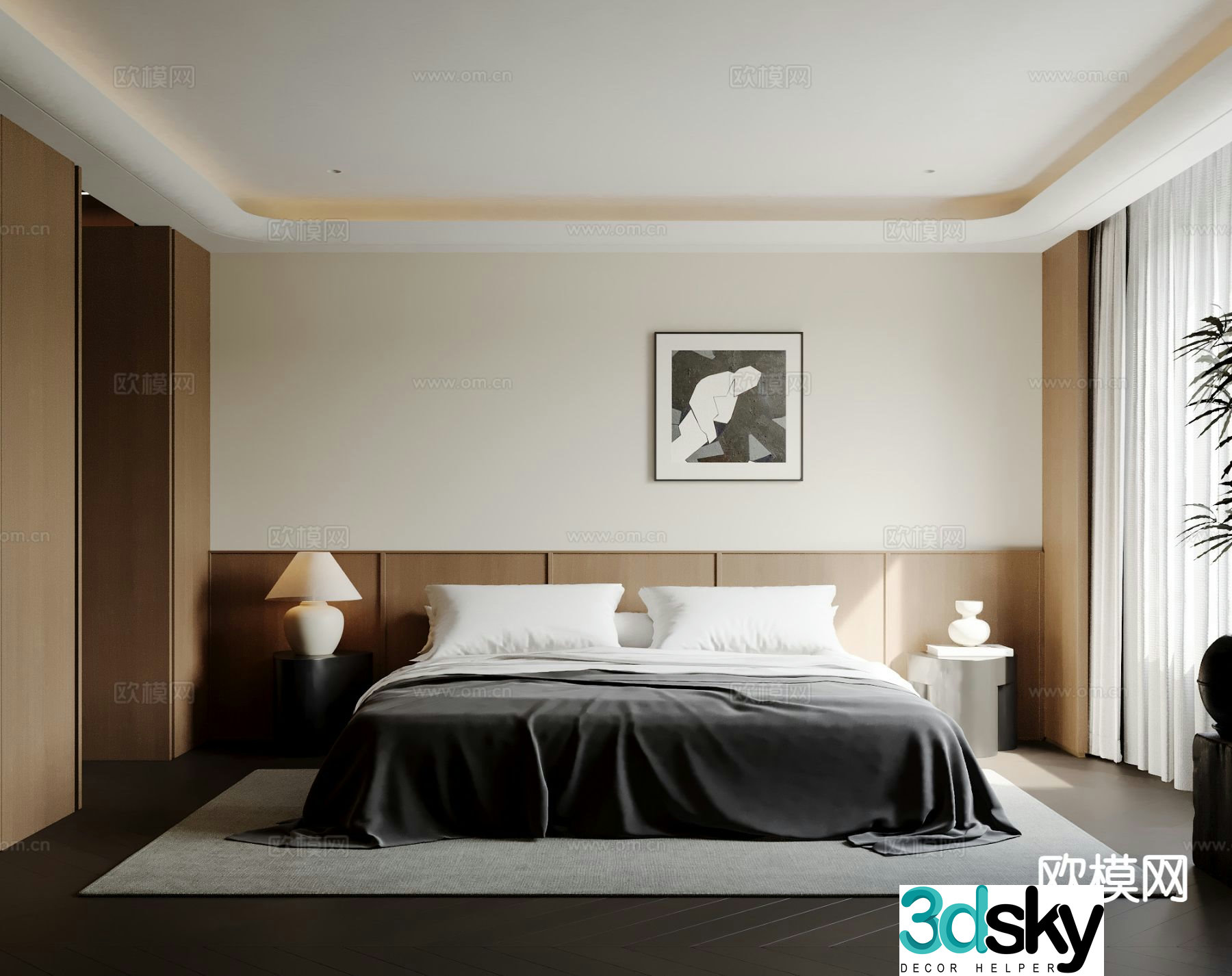 Medieval style bedroom master bedroom 3d model