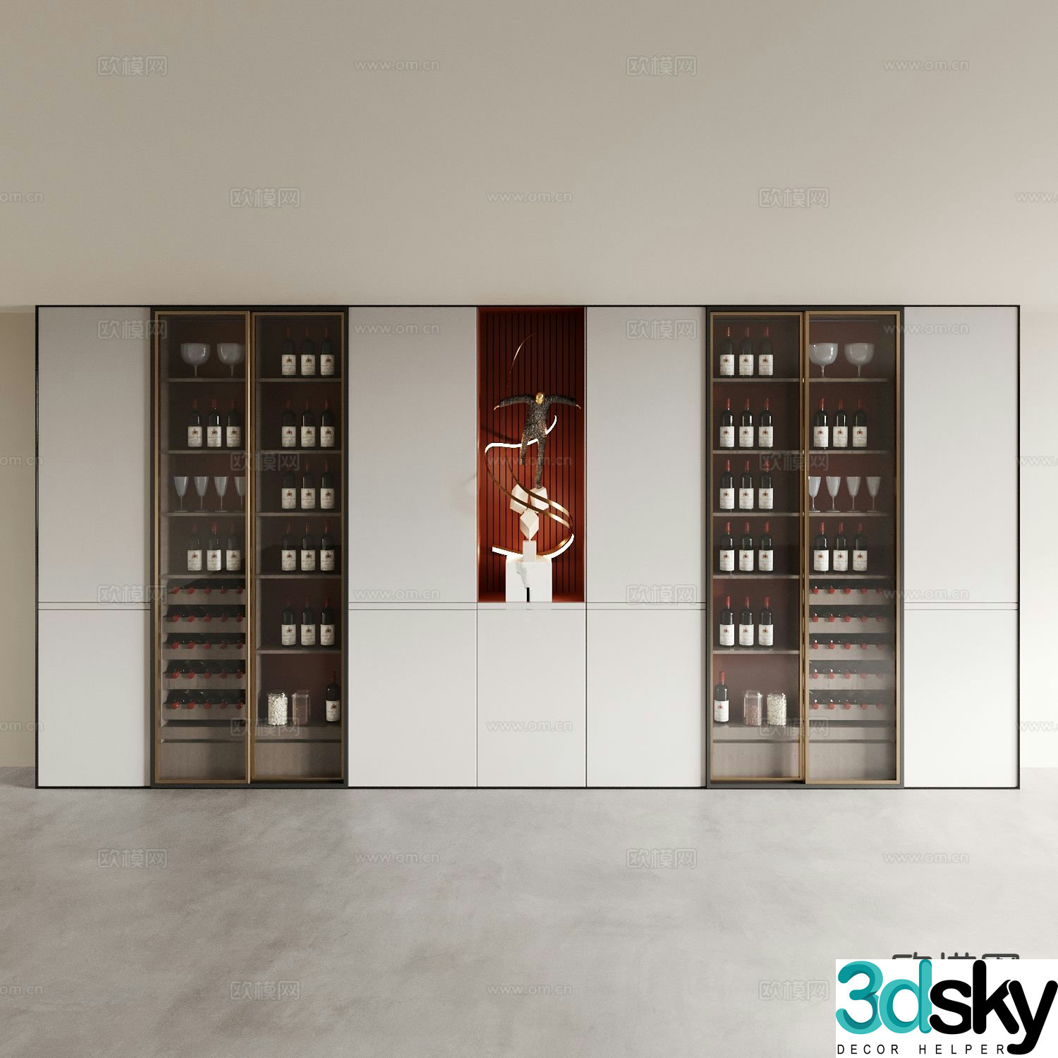 Modern wine cabinet sideboard 3d model