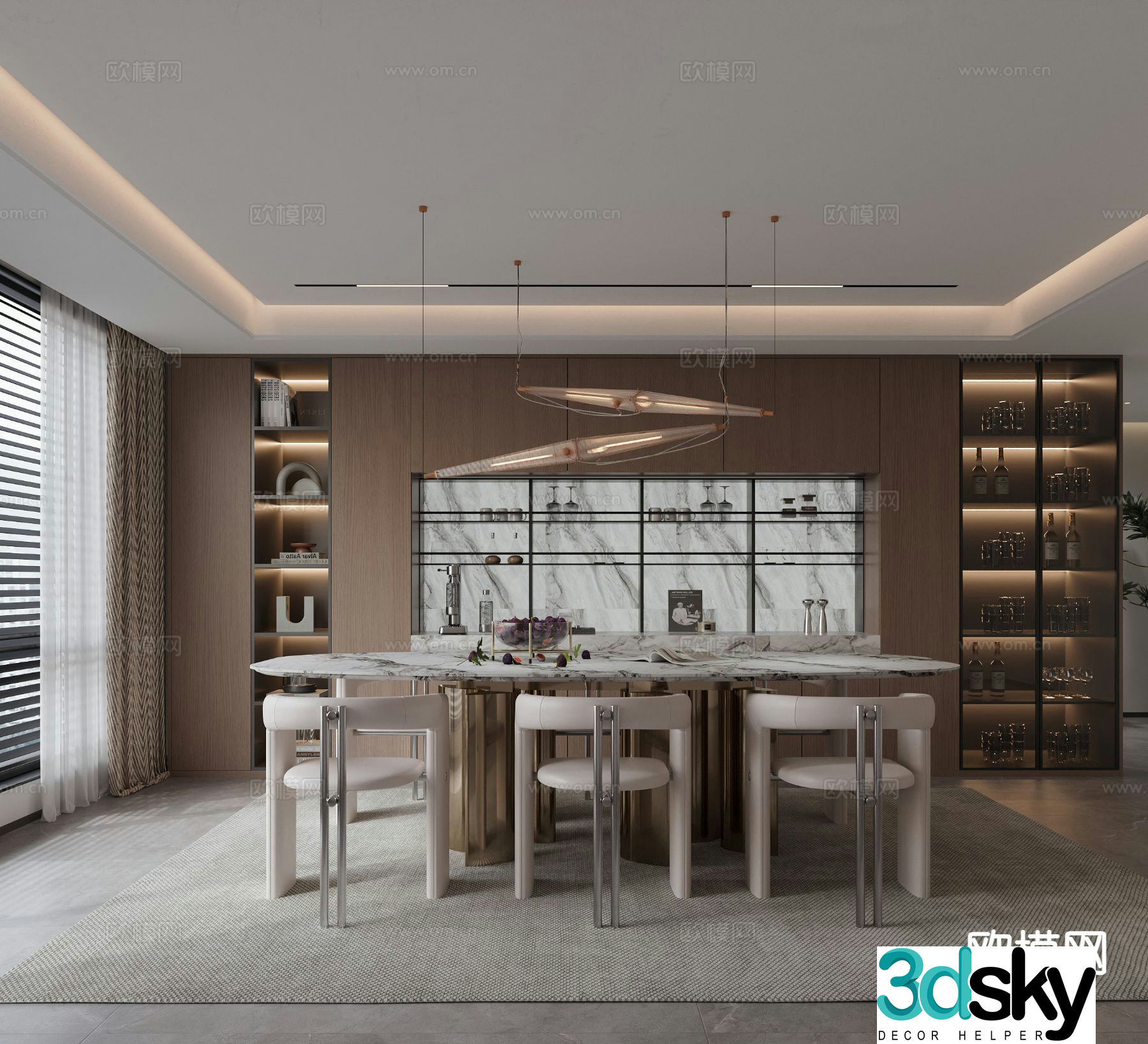 Modern restaurant 3d model