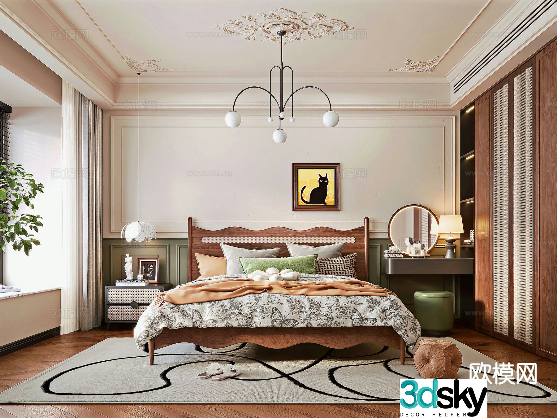 French bedroom master bedroom 3d model