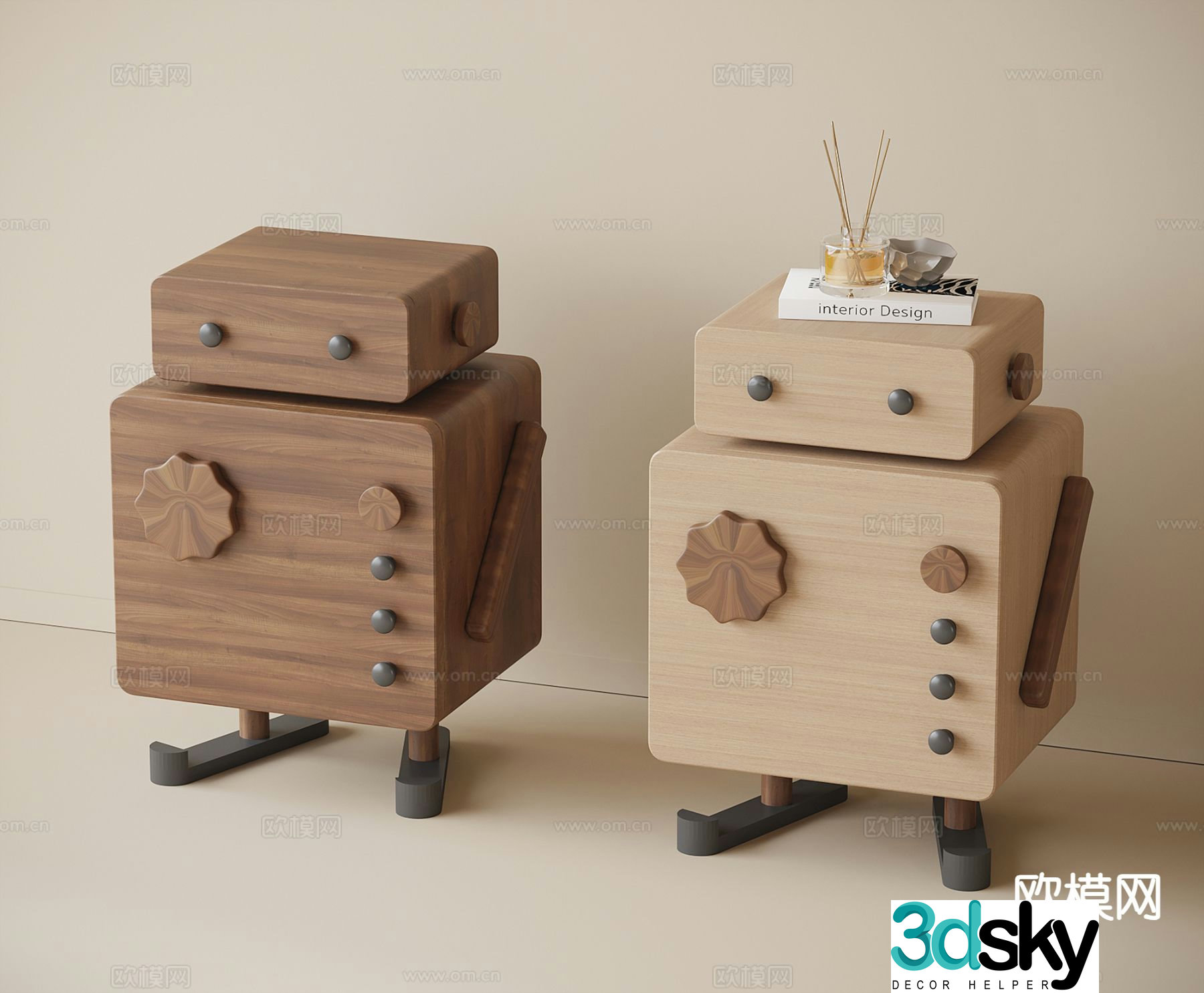 Modern bedside table 3d model